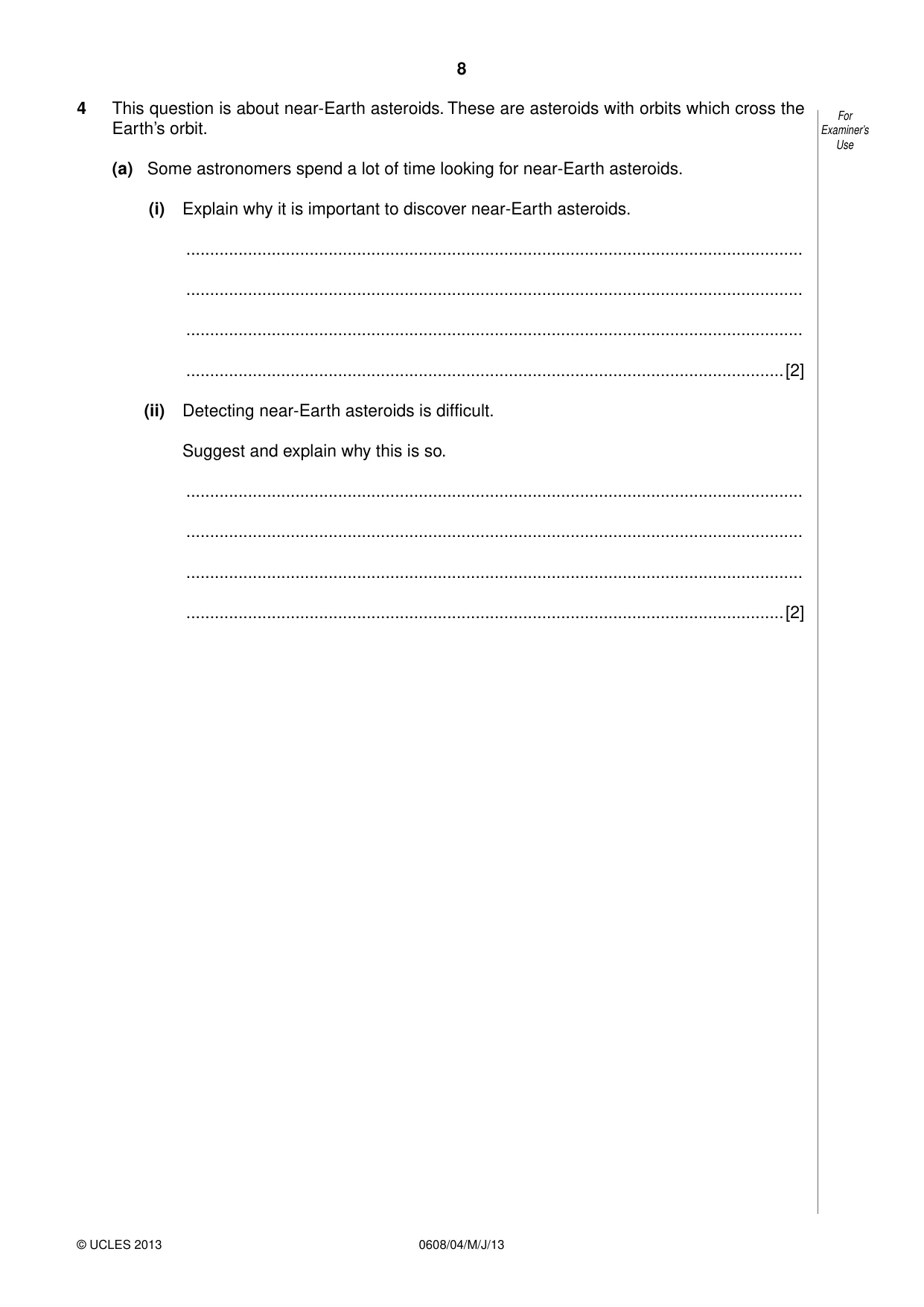 Cambridge IGCSE Twenty-First Century Science 0608 2013 May/June Paper 4 · Variant 1 question paper, page 8 of 20