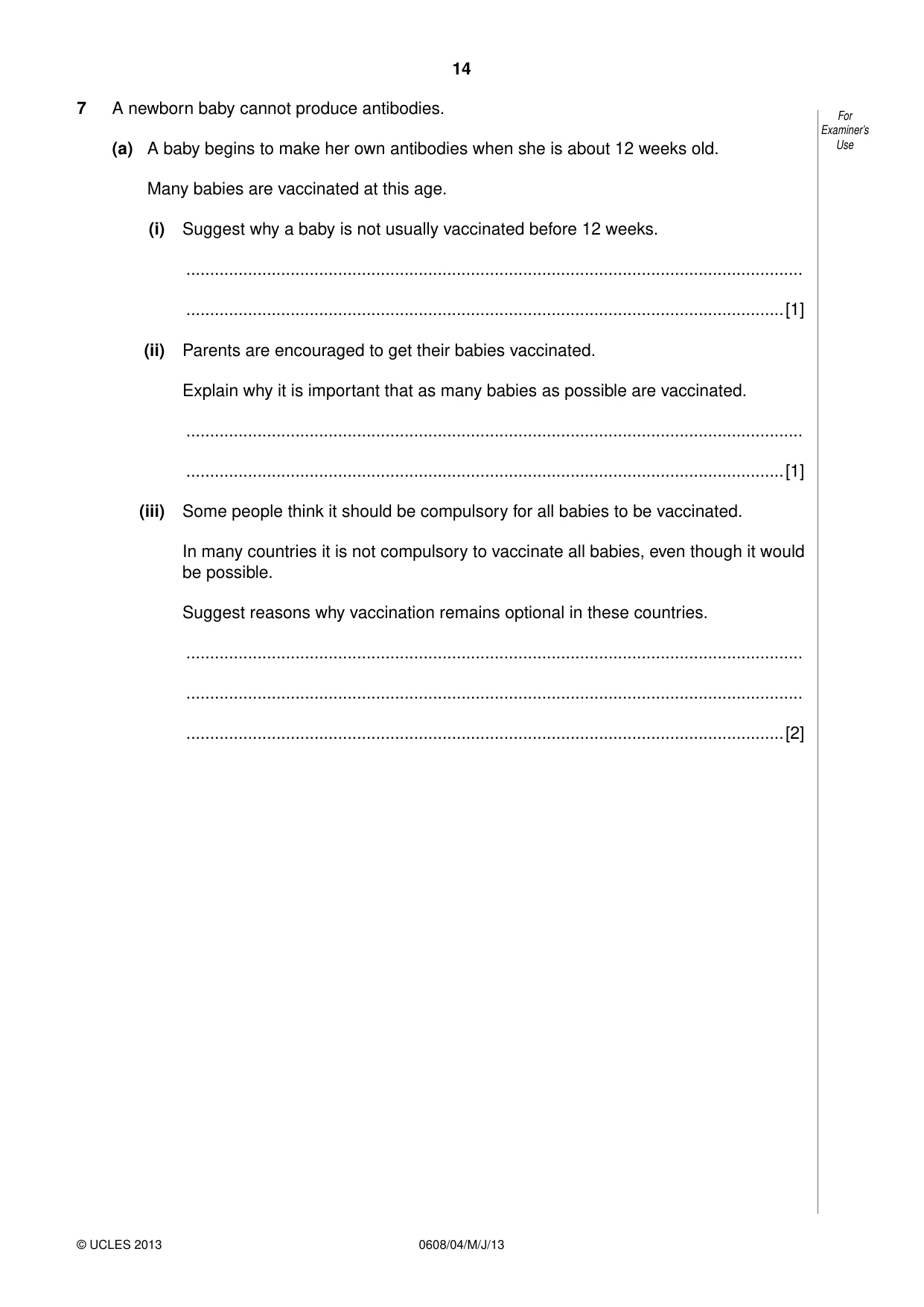 Cambridge IGCSE Twenty-First Century Science 0608 2013 May/June Paper 4 · Variant 1 question paper, page 14 of 20