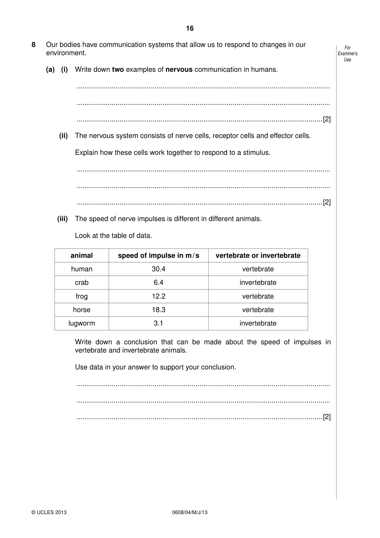 Cambridge IGCSE Twenty-First Century Science 0608 2013 May/June Paper 4 · Variant 1 question paper, page 16 of 20