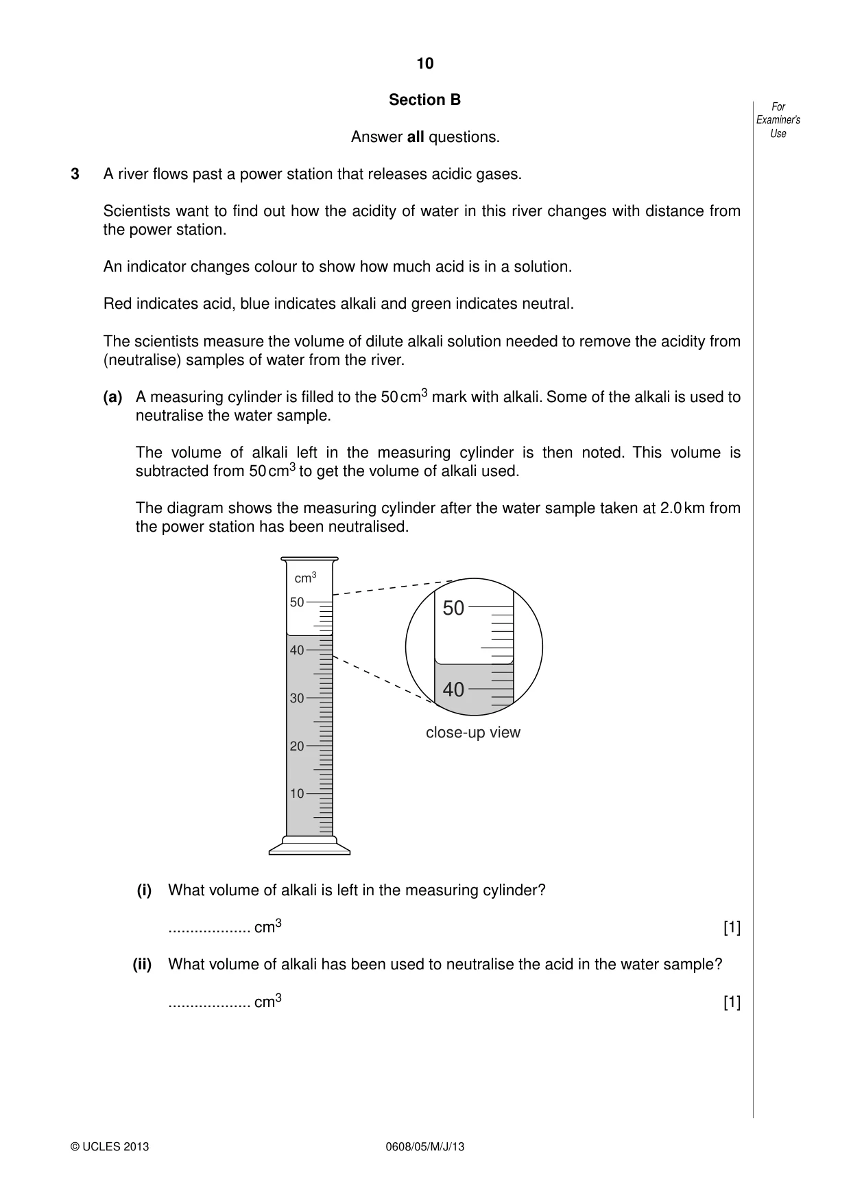 Cambridge IGCSE Twenty-First Century Science 0608 2013 May/June Paper 5 · Variant 1 question paper, page 10 of 16