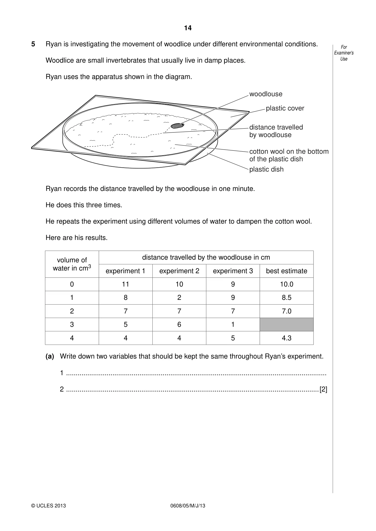 Cambridge IGCSE Twenty-First Century Science 0608 2013 May/June Paper 5 · Variant 1 question paper, page 14 of 16