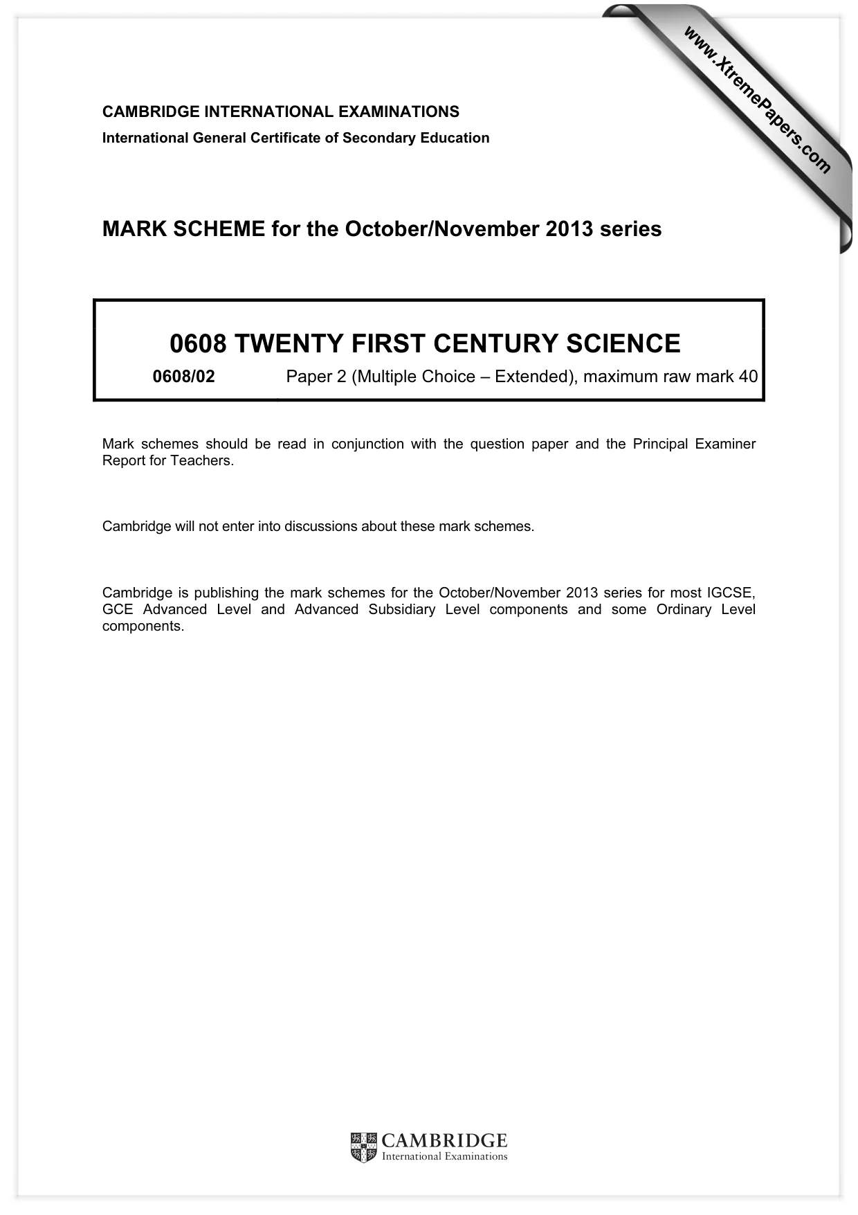 Mark scheme, page 1 of 2
