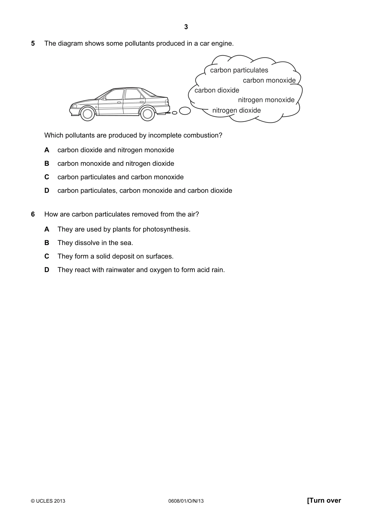 Cambridge IGCSE Twenty-First Century Science 0608 2013 Oct/Nov Paper 1 · Variant 1 question paper, page 3 of 16