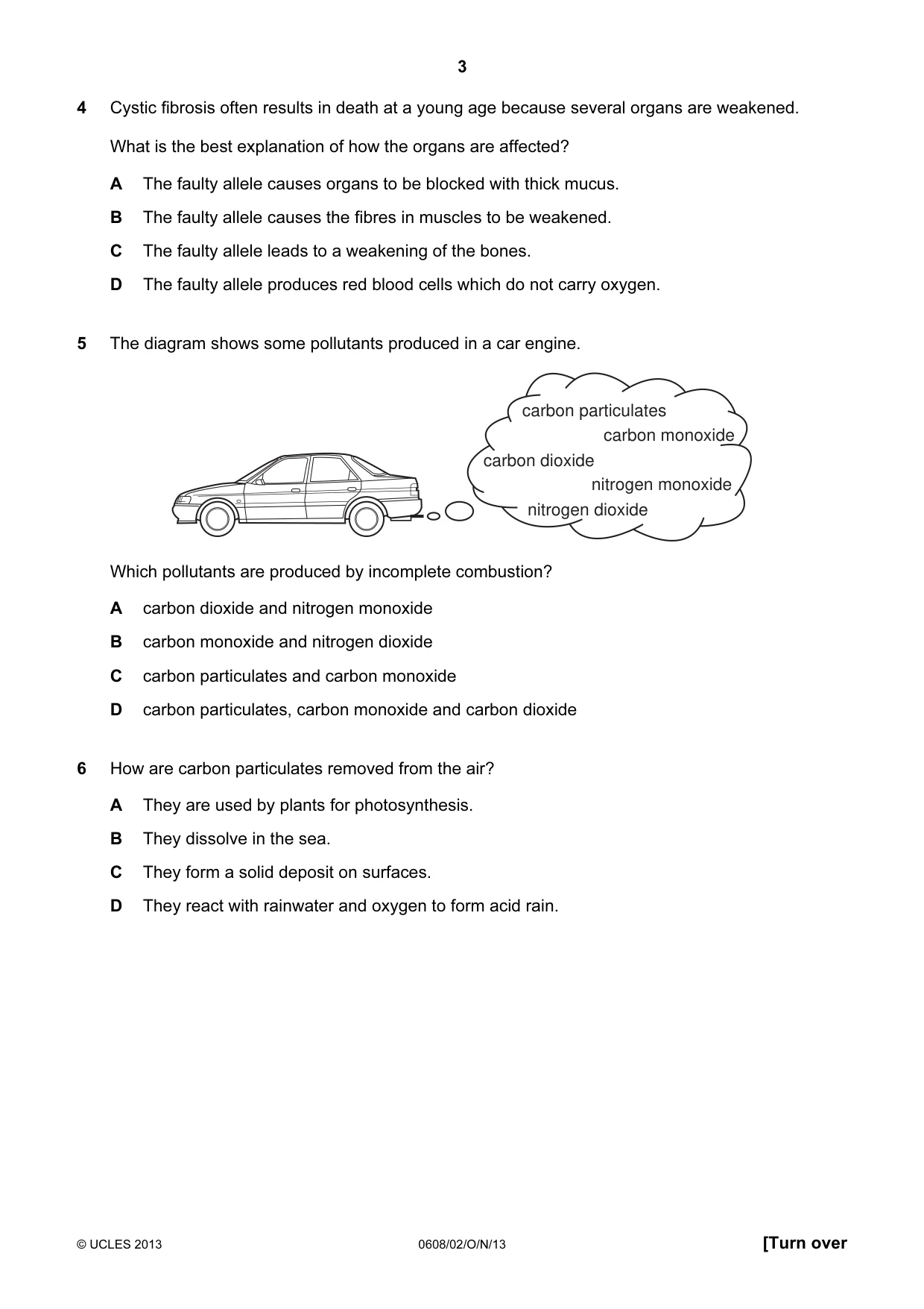 Cambridge IGCSE Twenty-First Century Science 0608 2013 Oct/Nov Paper 2 · Variant 1 question paper, page 3 of 16