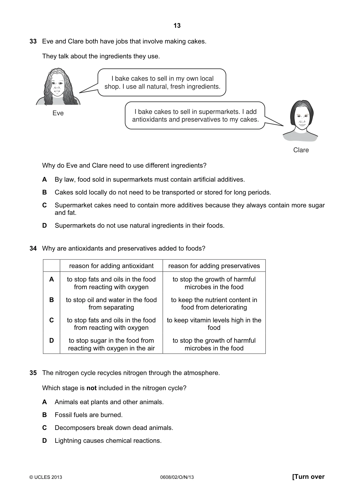 Cambridge IGCSE Twenty-First Century Science 0608 2013 Oct/Nov Paper 2 · Variant 1 question paper, page 13 of 16