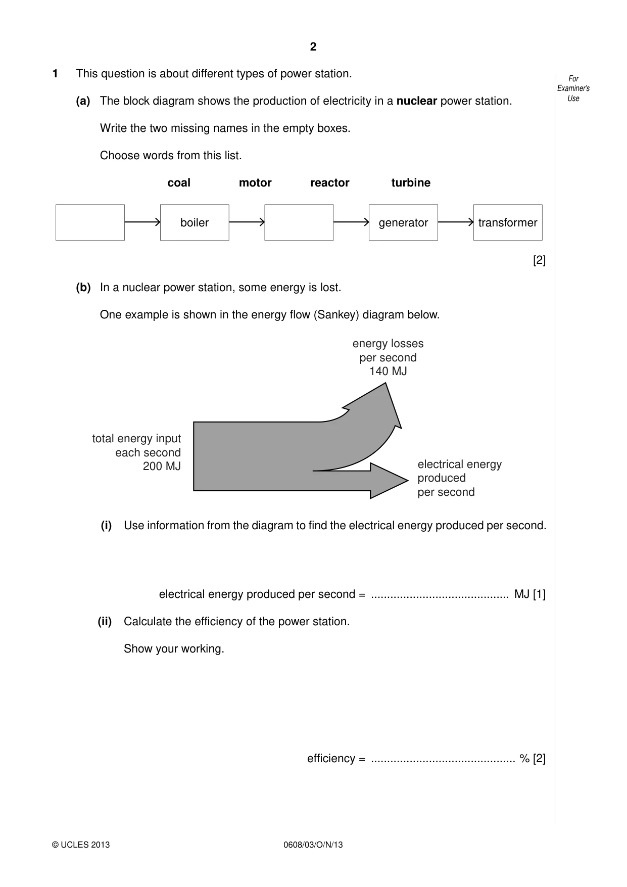 Cambridge IGCSE Twenty-First Century Science 0608 2013 Oct/Nov Paper 3 · Variant 1 question paper, page 2 of 16