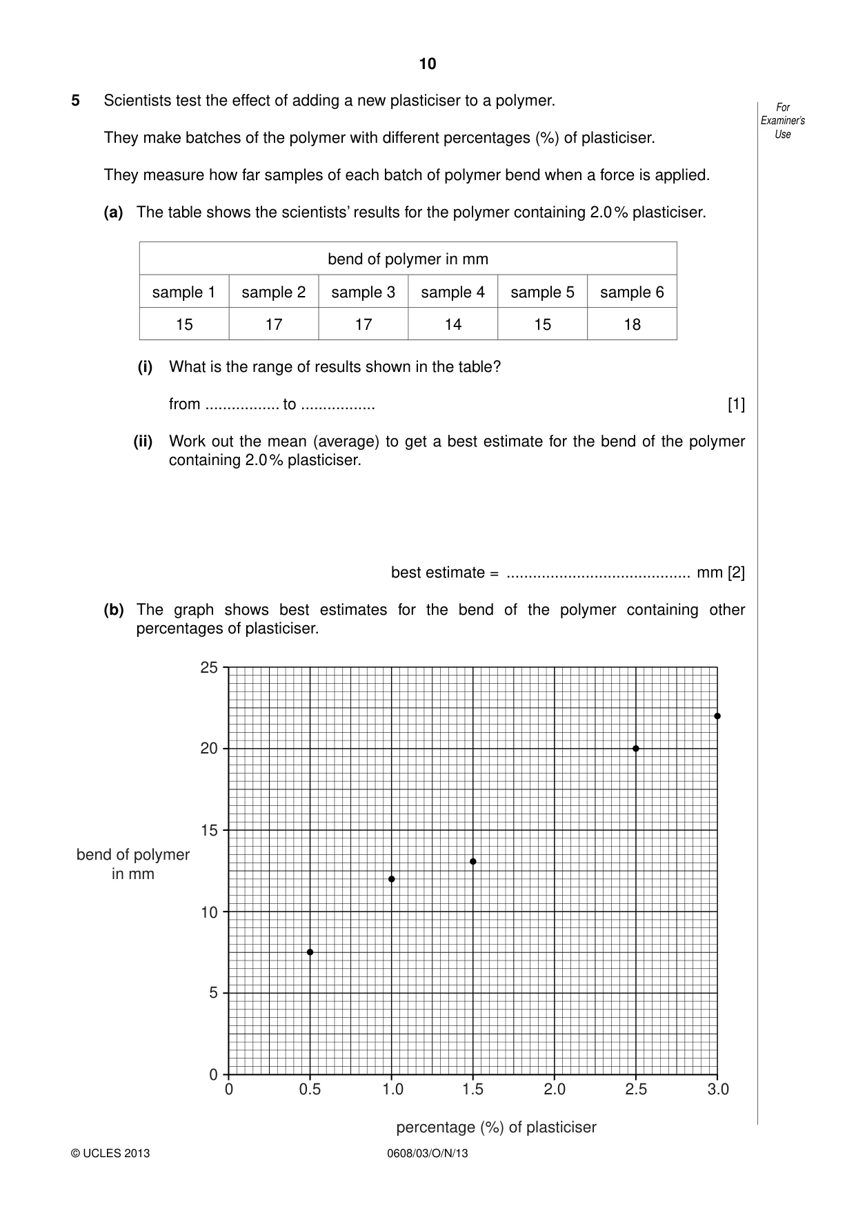 Cambridge IGCSE Twenty-First Century Science 0608 2013 Oct/Nov Paper 3 · Variant 1 question paper, page 10 of 16