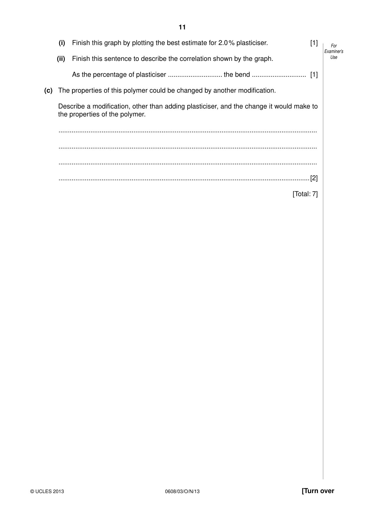 Cambridge IGCSE Twenty-First Century Science 0608 2013 Oct/Nov Paper 3 · Variant 1 question paper, page 11 of 16