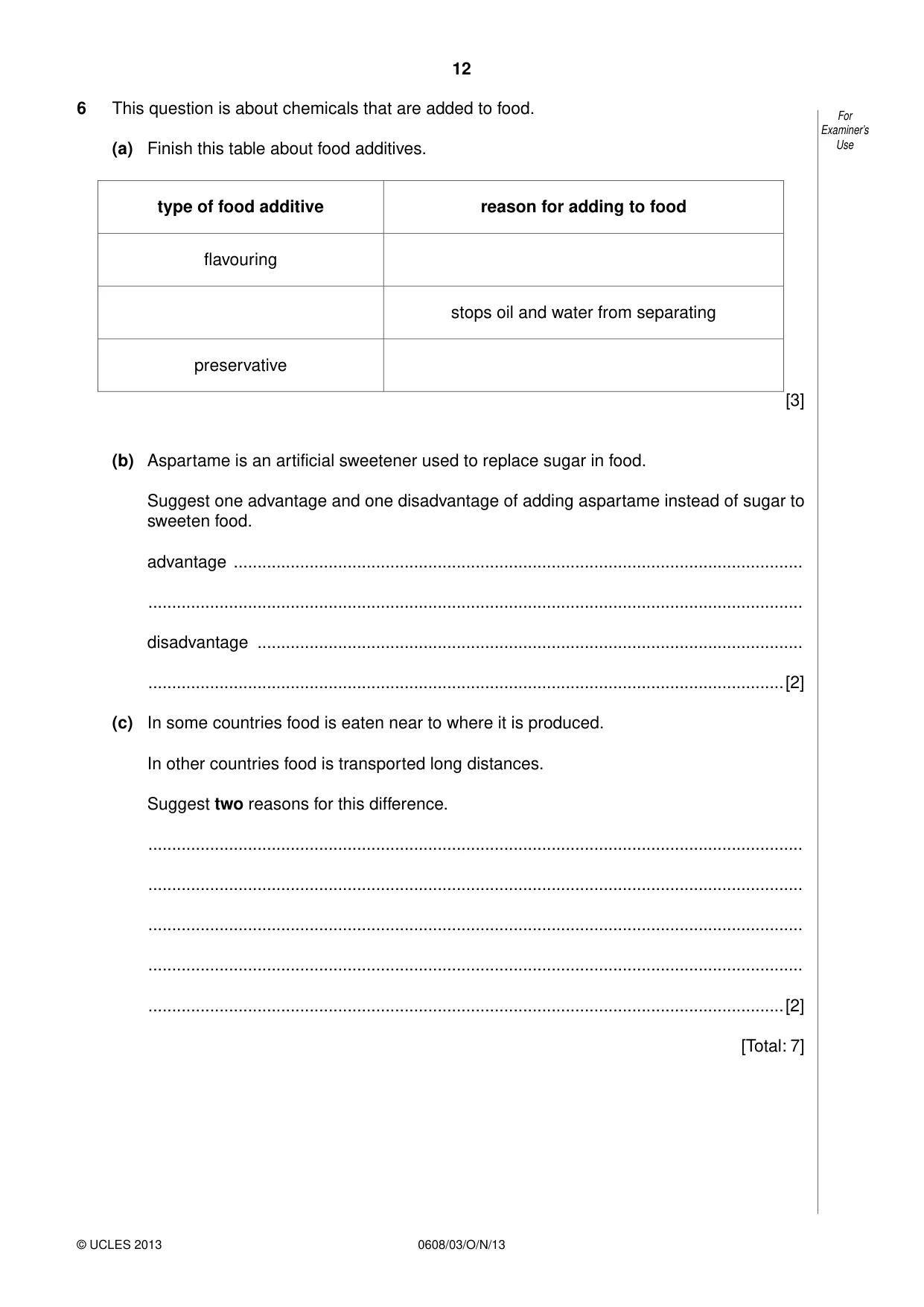 Cambridge IGCSE Twenty-First Century Science 0608 2013 Oct/Nov Paper 3 · Variant 1 question paper, page 12 of 16