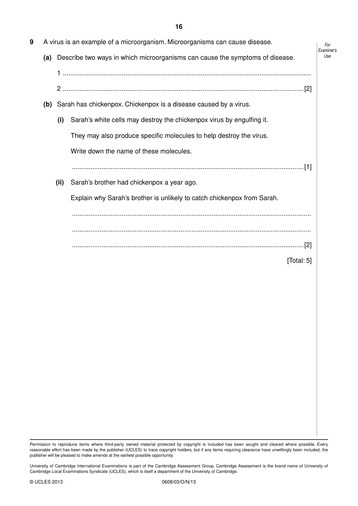 Cambridge IGCSE Twenty-First Century Science 0608 2013 Oct/Nov Paper 3 · Variant 1 question paper, page 16 of 16
