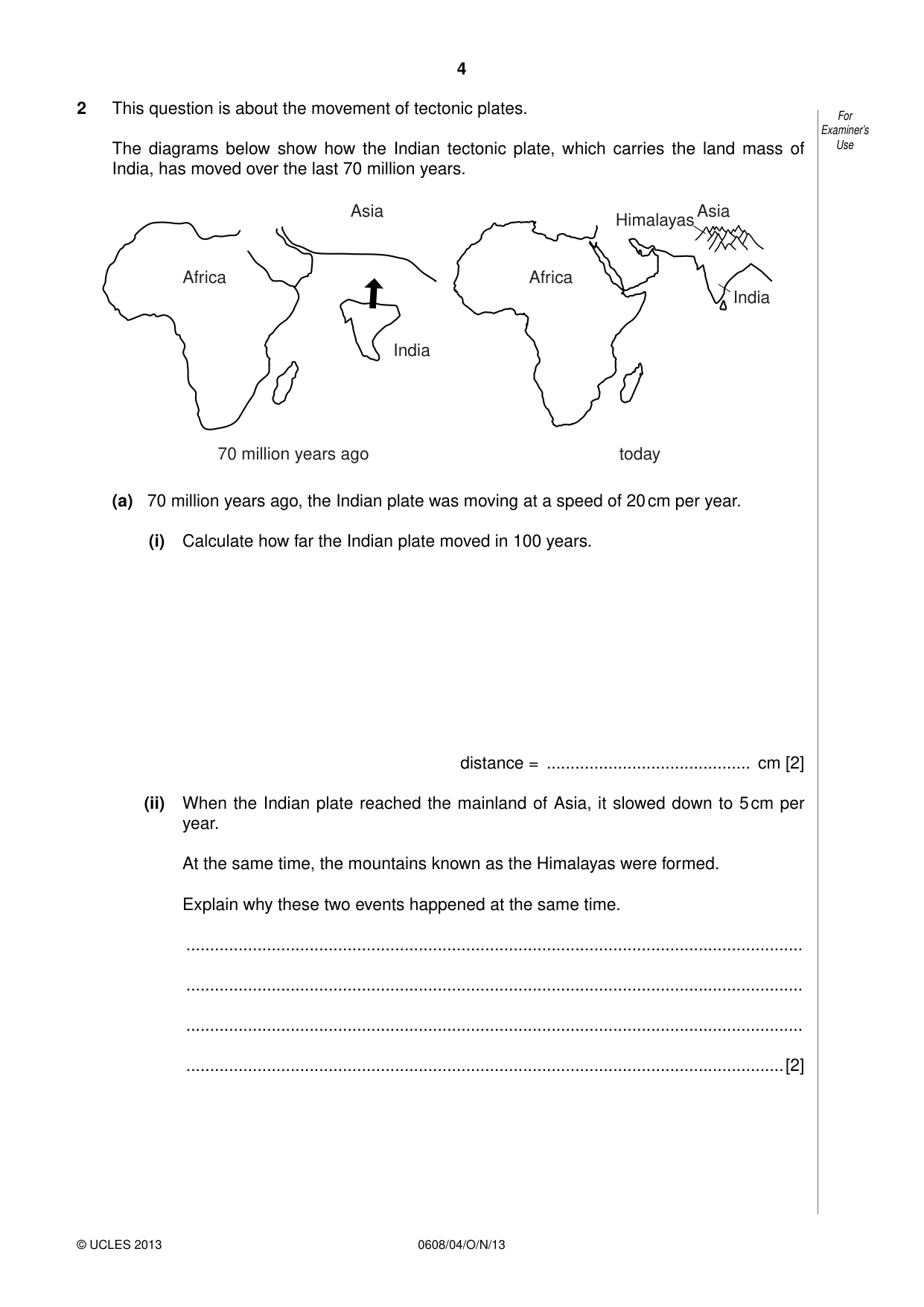 Cambridge IGCSE Twenty-First Century Science 0608 2013 Oct/Nov Paper 4 · Variant 1 question paper, page 4 of 16