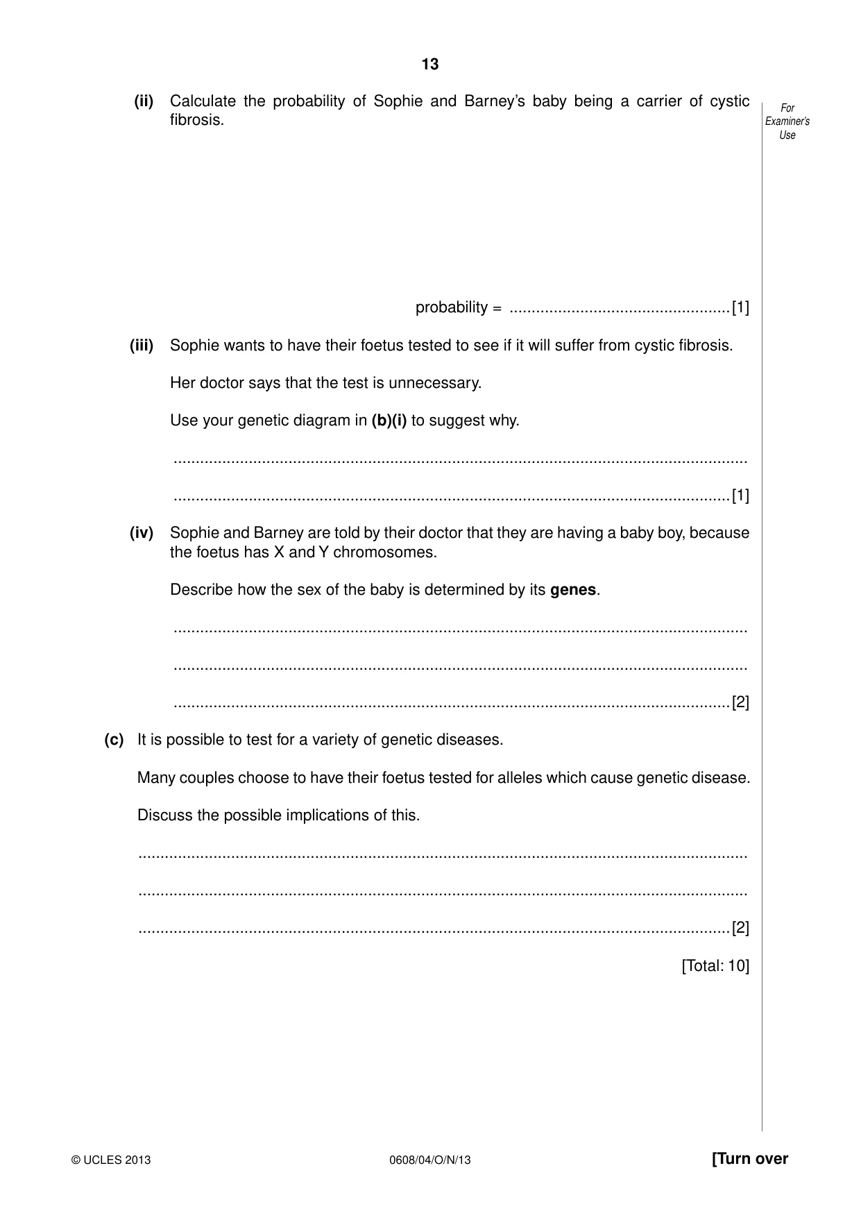 Cambridge IGCSE Twenty-First Century Science 0608 2013 Oct/Nov Paper 4 · Variant 1 question paper, page 13 of 16