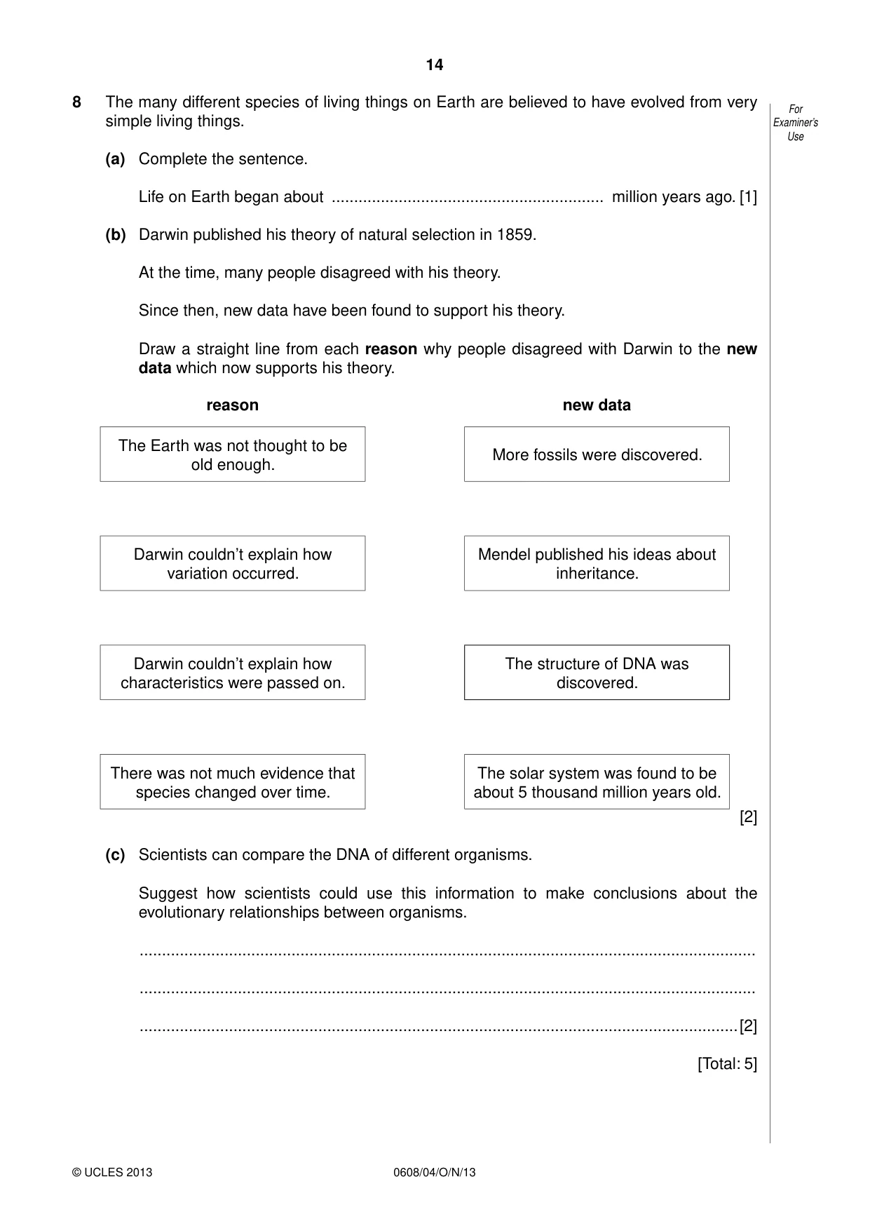 Cambridge IGCSE Twenty-First Century Science 0608 2013 Oct/Nov Paper 4 · Variant 1 question paper, page 14 of 16