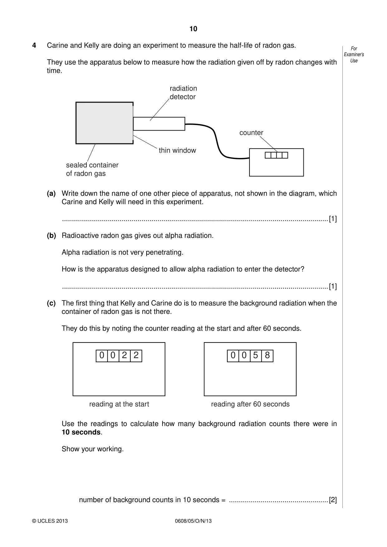 Cambridge IGCSE Twenty-First Century Science 0608 2013 Oct/Nov Paper 5 · Variant 1 question paper, page 10 of 16