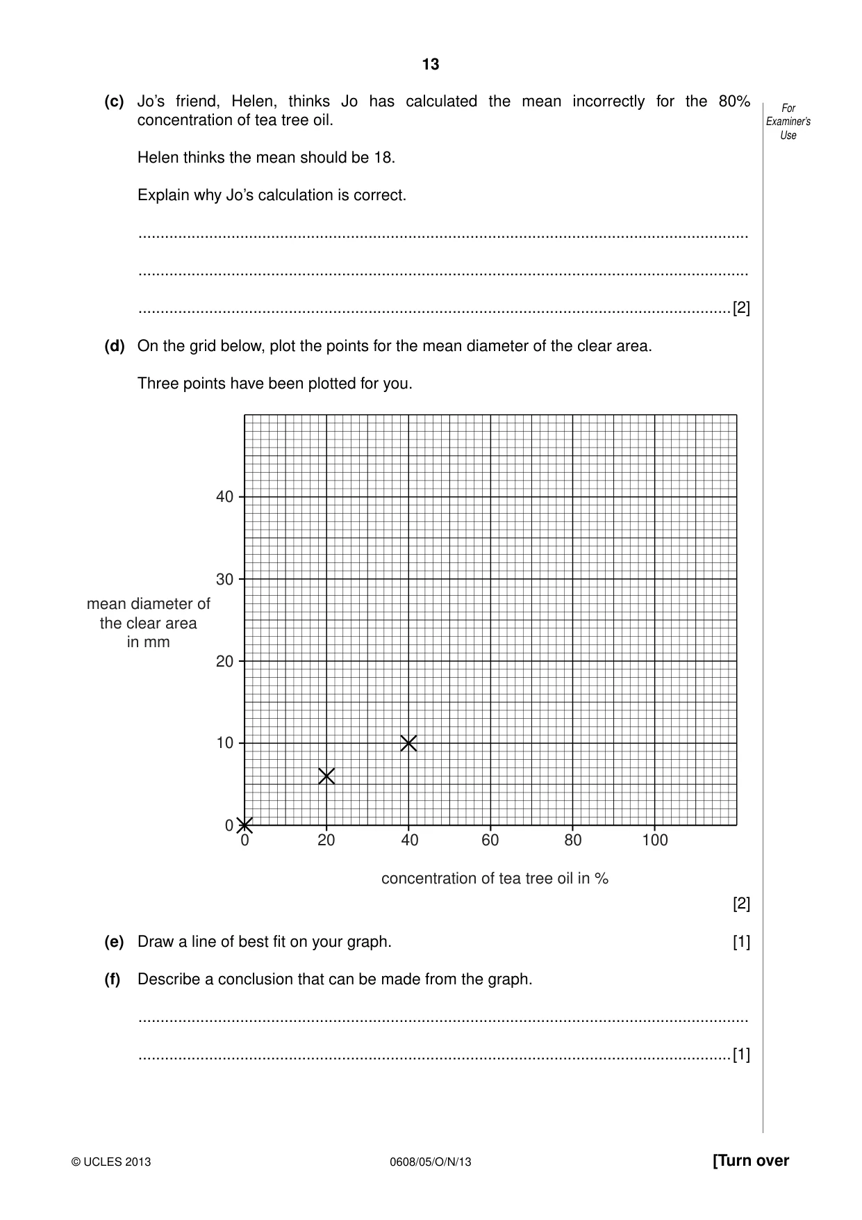 Cambridge IGCSE Twenty-First Century Science 0608 2013 Oct/Nov Paper 5 · Variant 1 question paper, page 13 of 16