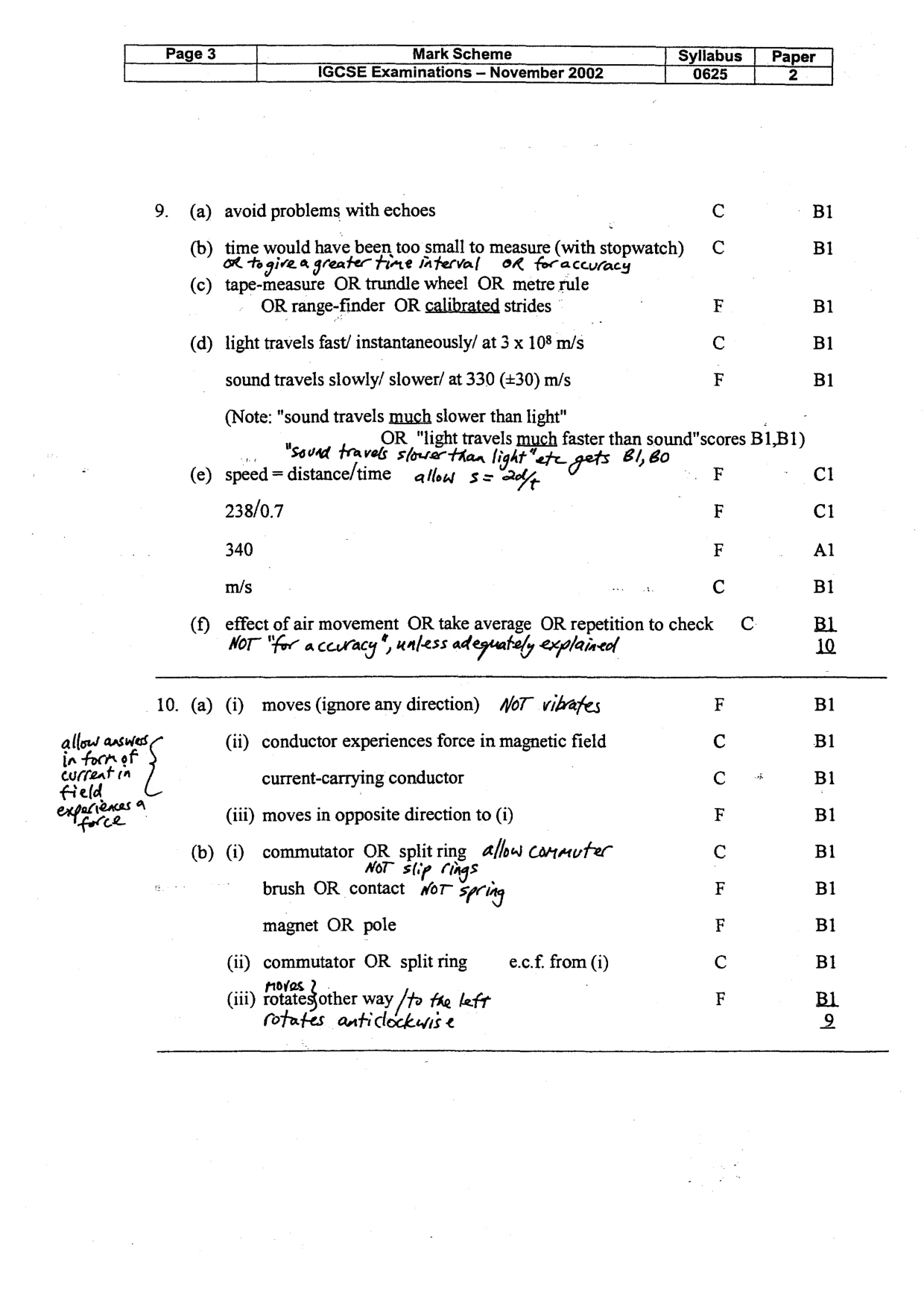 Mark scheme, page 4 of 5
