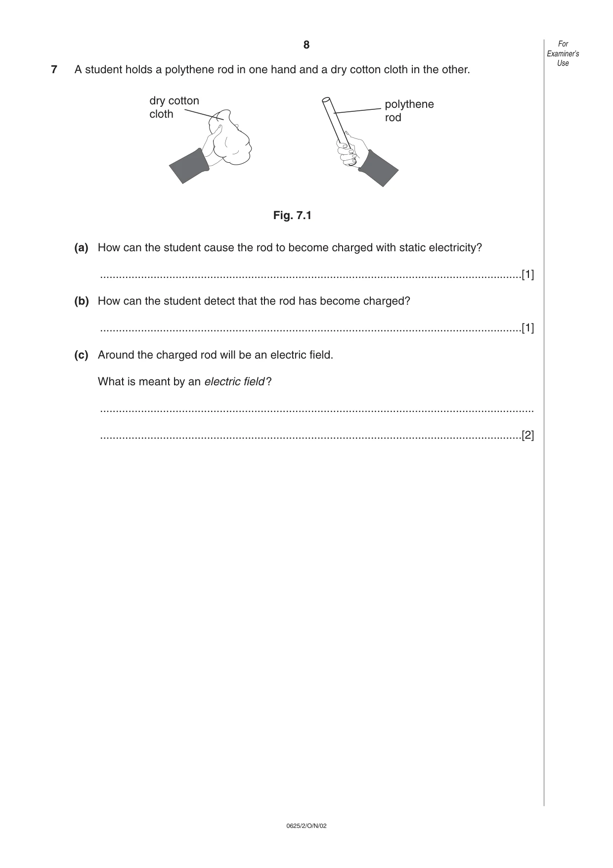 Cambridge IGCSE Physics 0625 2002 Oct/Nov Paper 2 · Variant 1 question paper, page 8 of 20