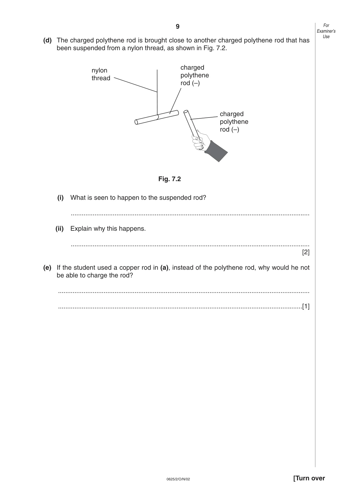 Cambridge IGCSE Physics 0625 2002 Oct/Nov Paper 2 · Variant 1 question paper, page 9 of 20