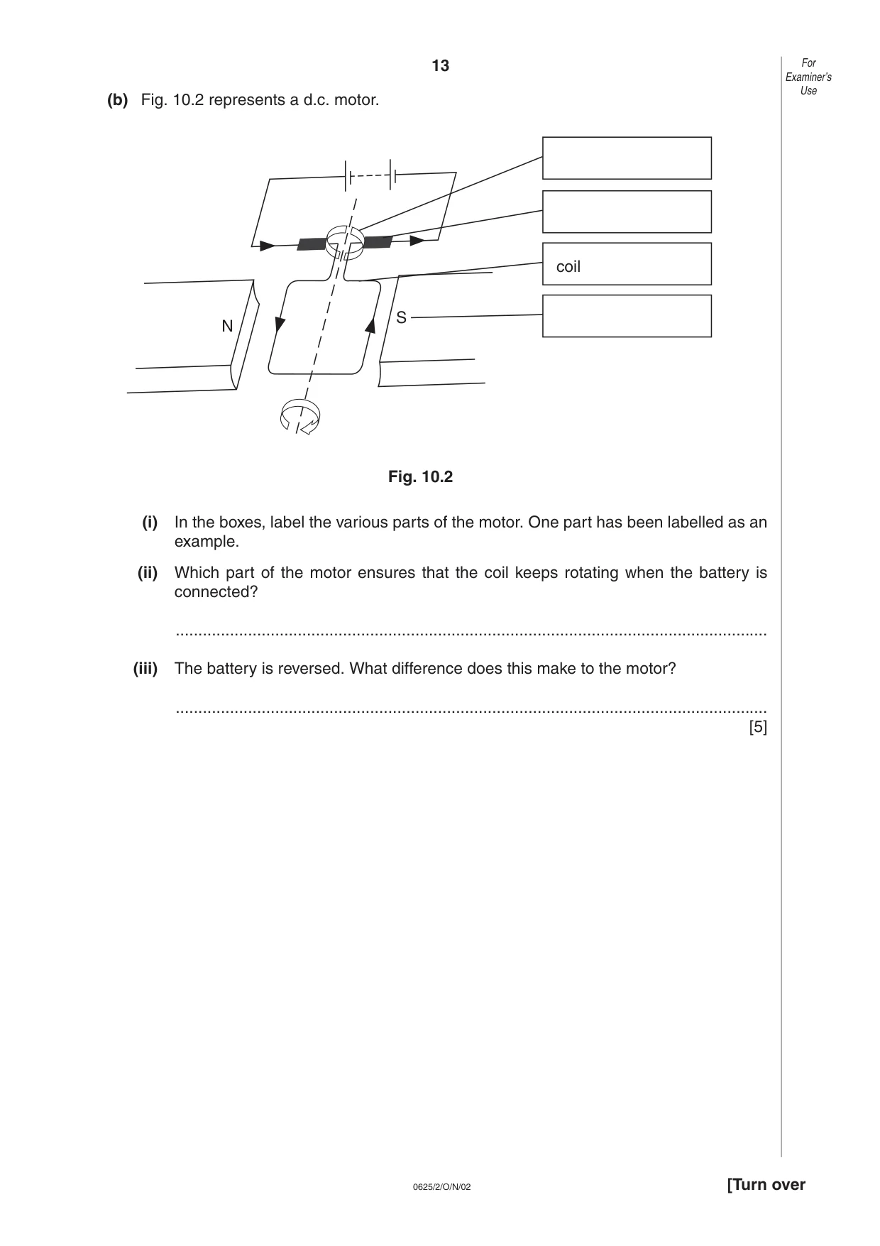 Cambridge IGCSE Physics 0625 2002 Oct/Nov Paper 2 · Variant 1 question paper, page 13 of 20