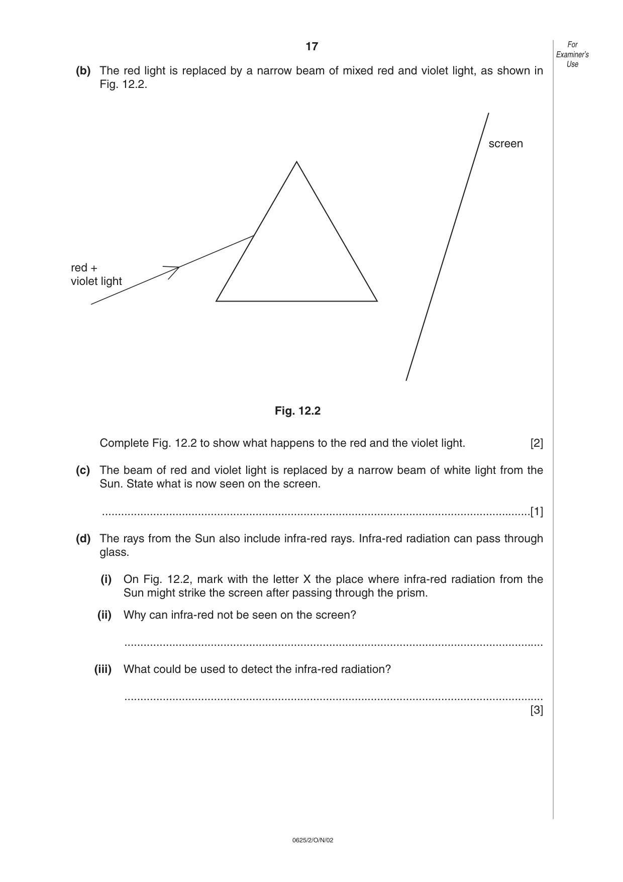 Cambridge IGCSE Physics 0625 2002 Oct/Nov Paper 2 · Variant 1 question paper, page 17 of 20