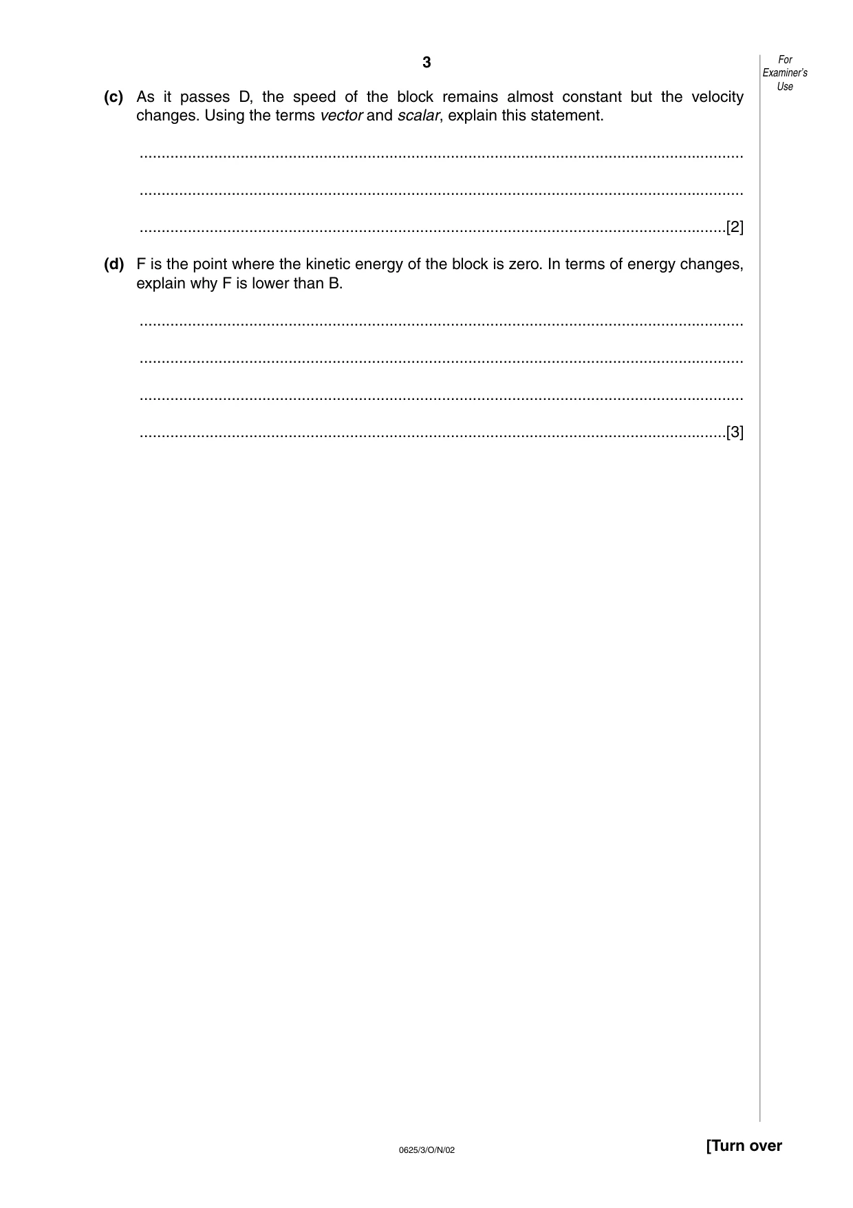 Cambridge IGCSE Physics 0625 2002 Oct/Nov Paper 3 · Variant 1 question paper, page 3 of 16