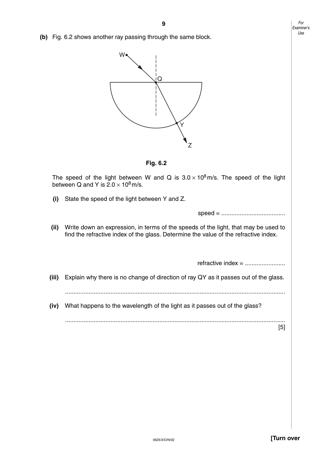 Cambridge IGCSE Physics 0625 2002 Oct/Nov Paper 3 · Variant 1 question paper, page 9 of 16