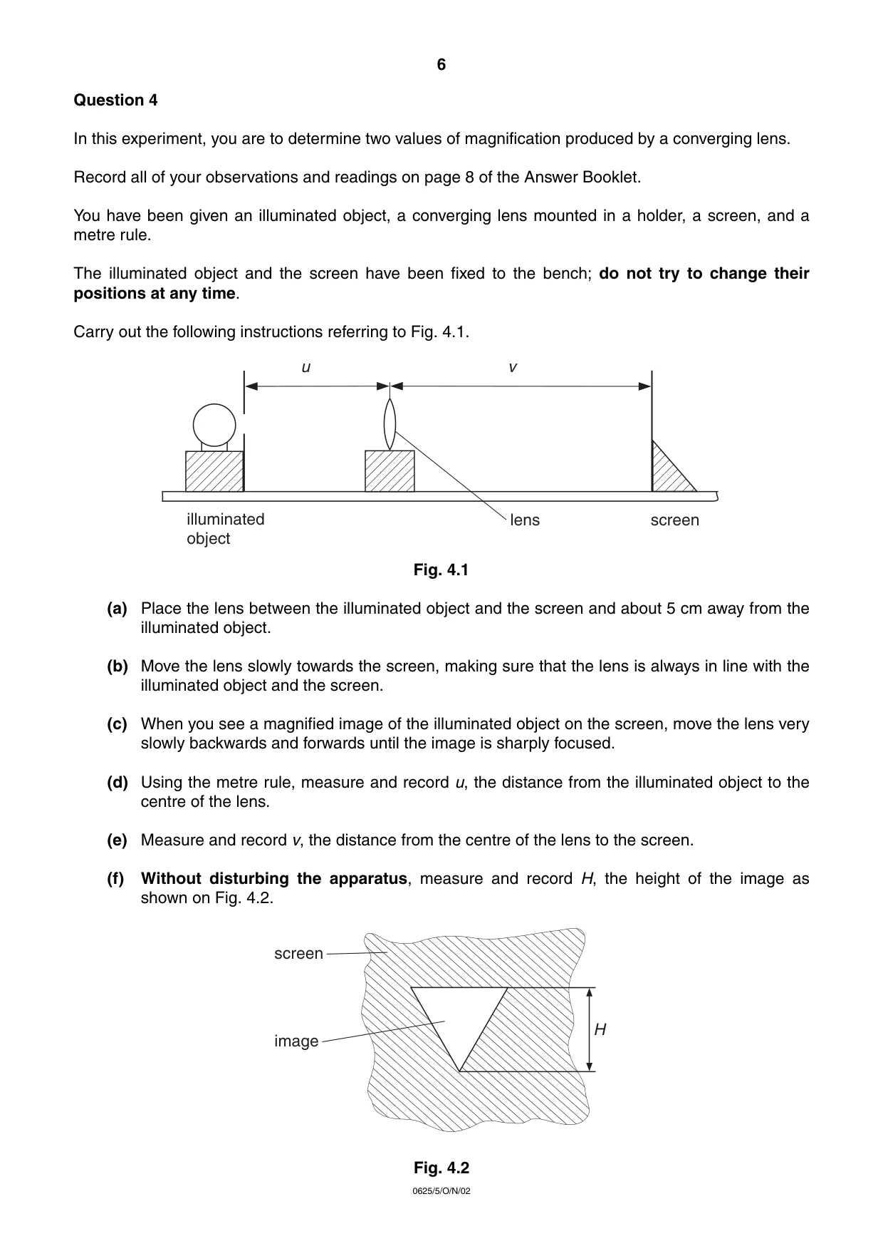Cambridge IGCSE Physics 0625 2002 Oct/Nov Paper 5 · Variant 1 question paper, page 6 of 16