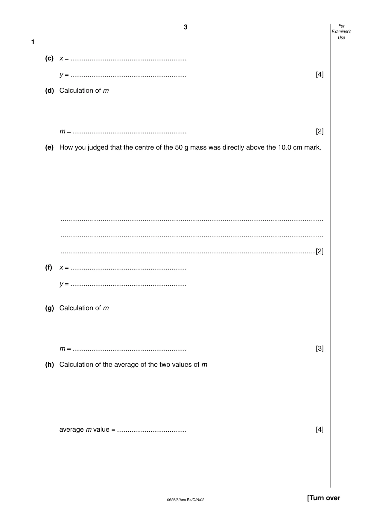 Cambridge IGCSE Physics 0625 2002 Oct/Nov Paper 5 · Variant 1 question paper, page 11 of 16