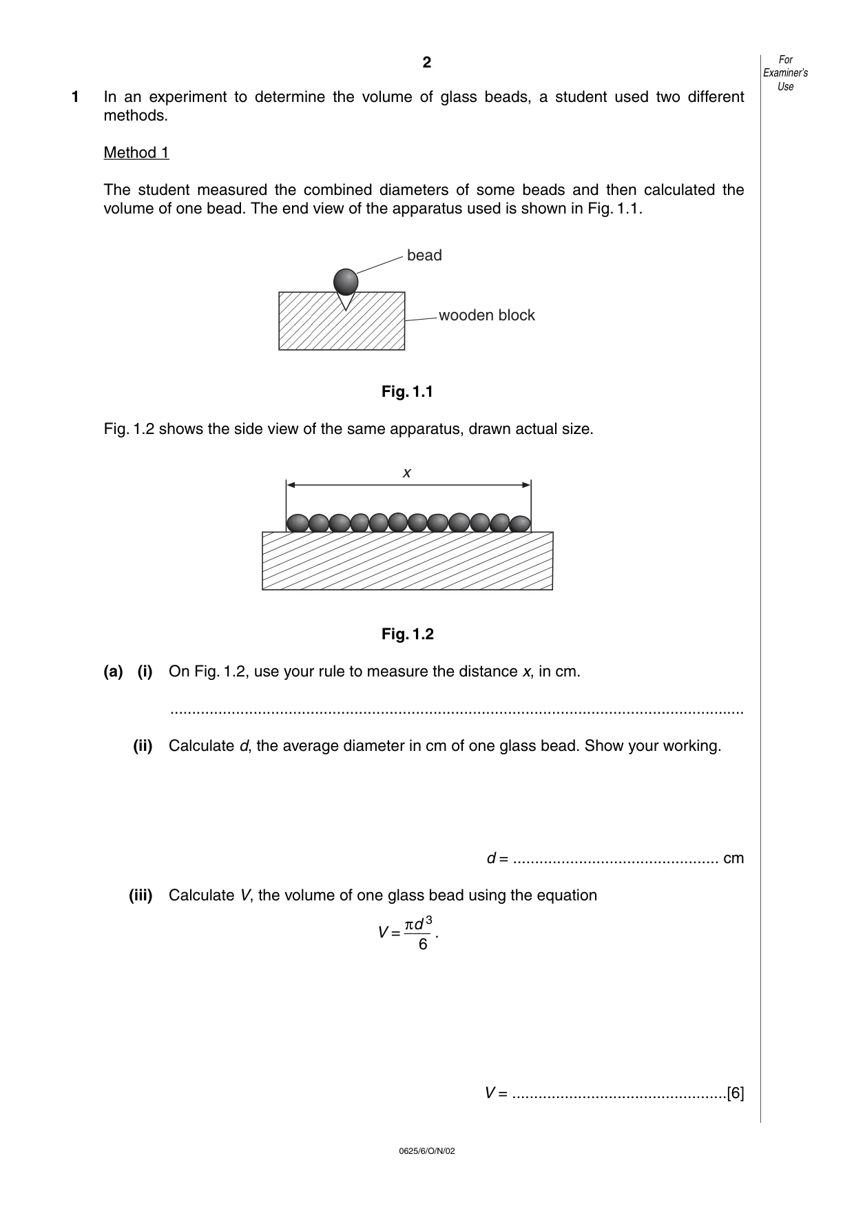 Cambridge IGCSE Physics 0625 2002 Oct/Nov Paper 6 · Variant 1 question paper, page 2 of 12