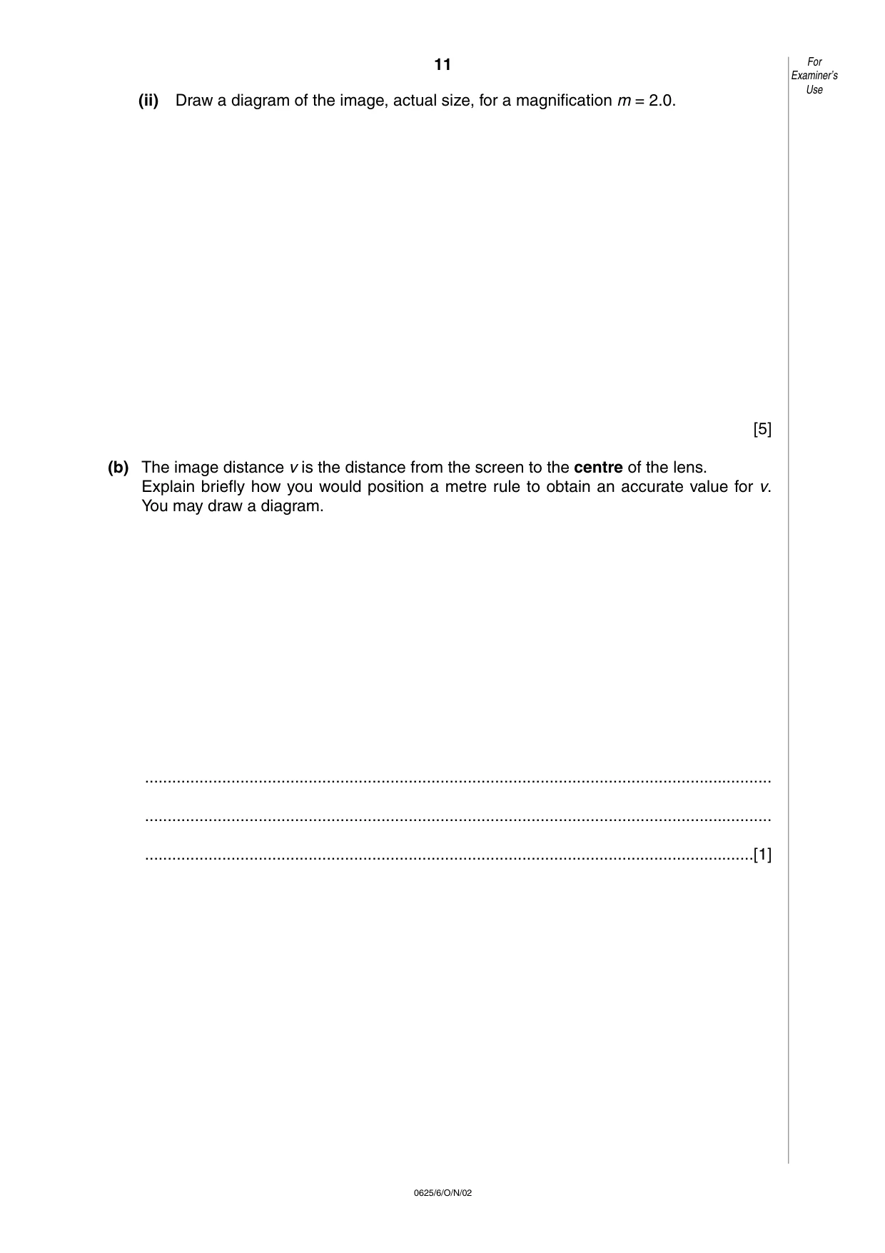 Cambridge IGCSE Physics 0625 2002 Oct/Nov Paper 6 · Variant 1 question paper, page 11 of 12