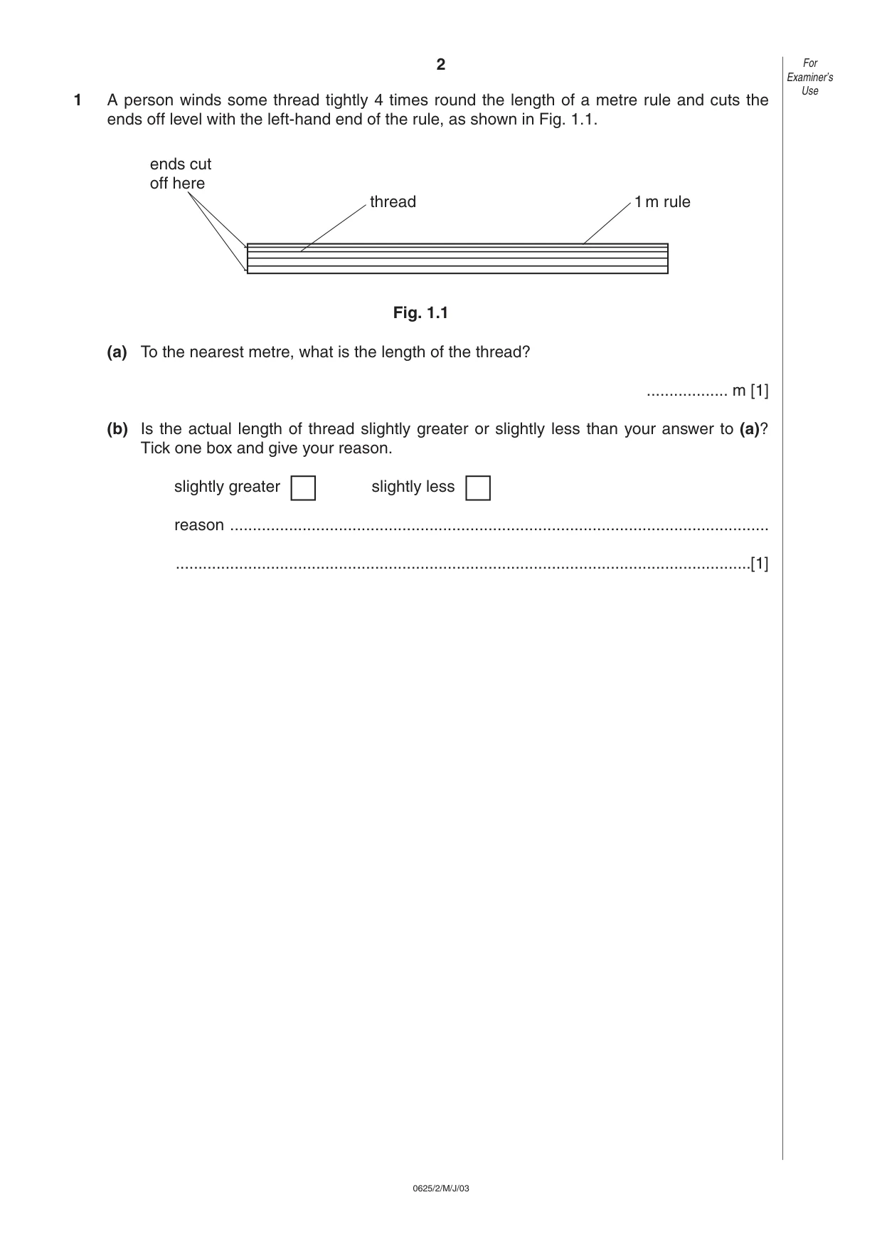 Cambridge IGCSE Physics 0625 2003 May/June Paper 2 · Variant 1 question paper, page 2 of 16
