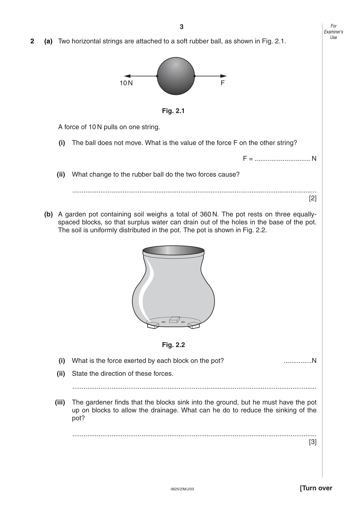 Cambridge IGCSE Physics 0625 2003 May/June Paper 2 · Variant 1 question paper, page 3 of 16