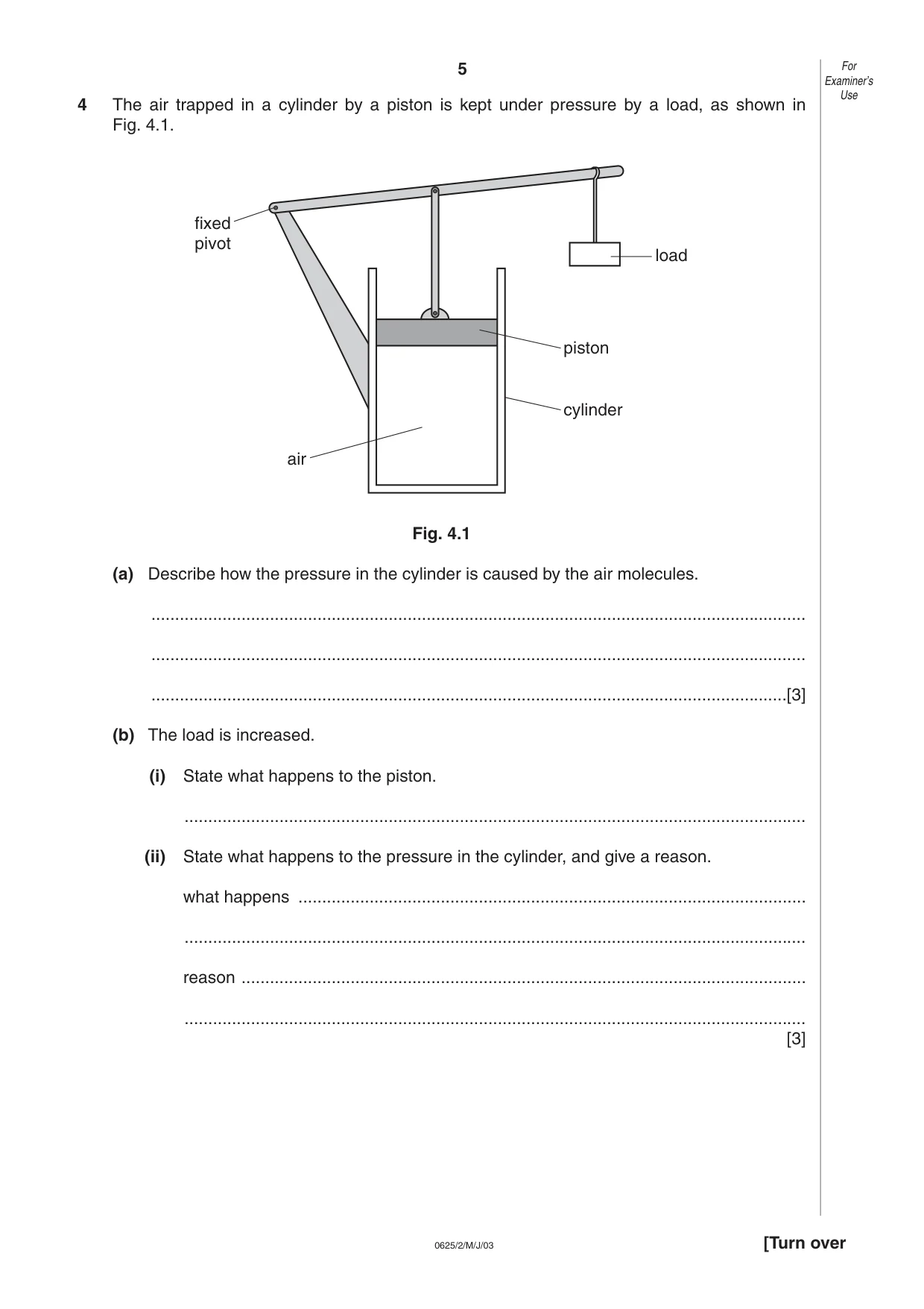 Cambridge IGCSE Physics 0625 2003 May/June Paper 2 · Variant 1 question paper, page 5 of 16