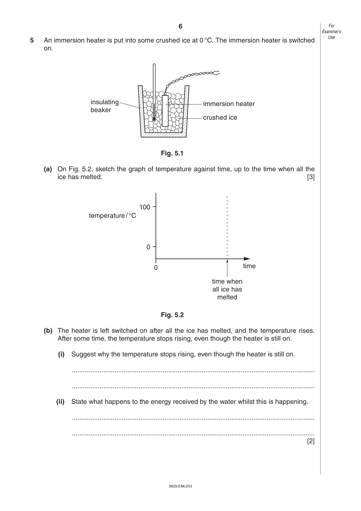Cambridge IGCSE Physics 0625 2003 May/June Paper 2 · Variant 1 question paper, page 6 of 16