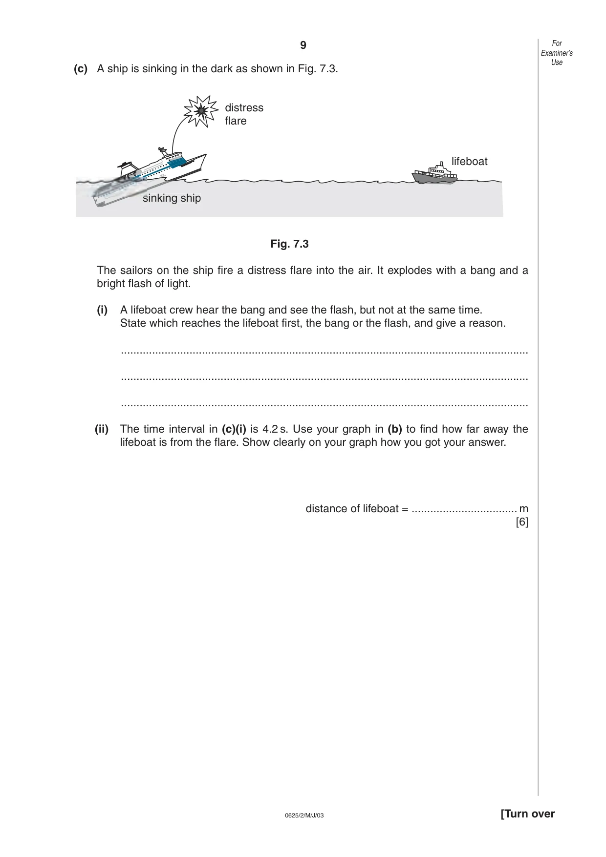 Cambridge IGCSE Physics 0625 2003 May/June Paper 2 · Variant 1 question paper, page 9 of 16