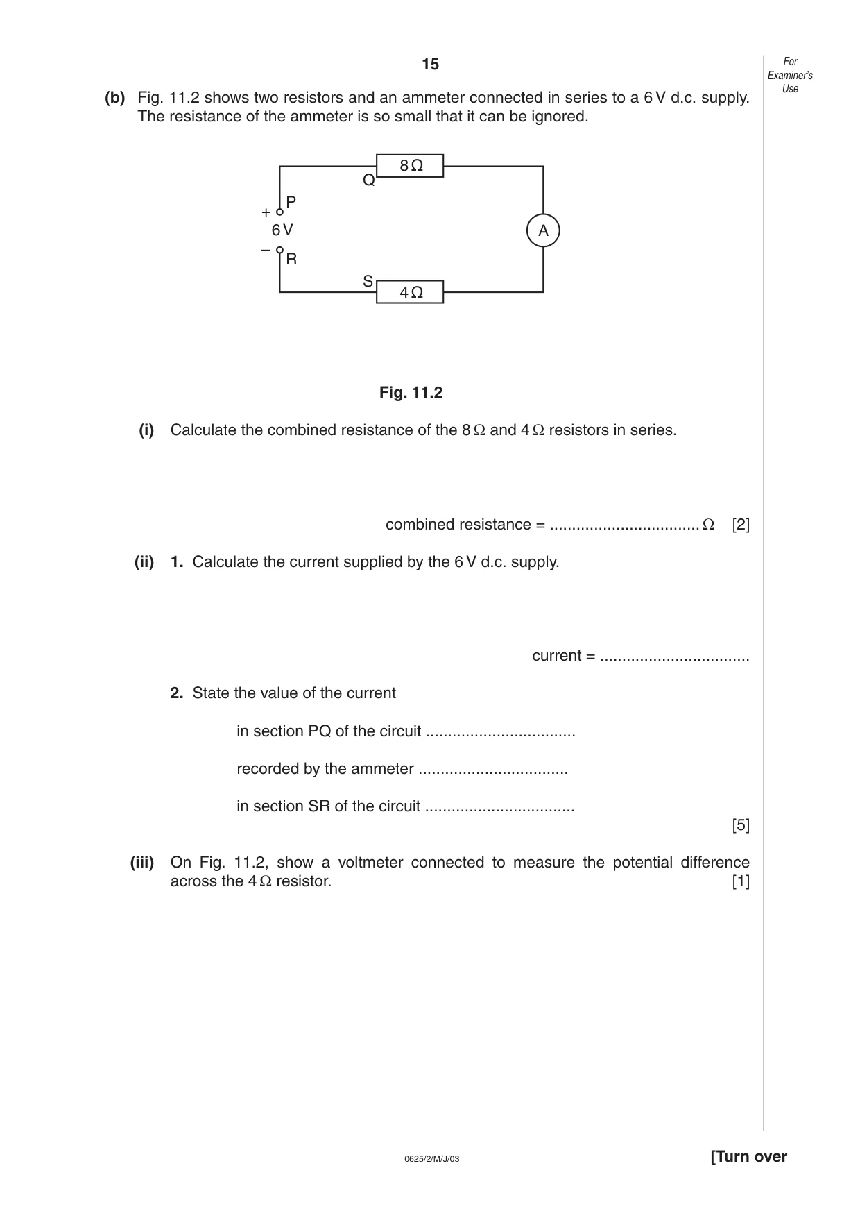 Cambridge IGCSE Physics 0625 2003 May/June Paper 2 · Variant 1 question paper, page 15 of 16
