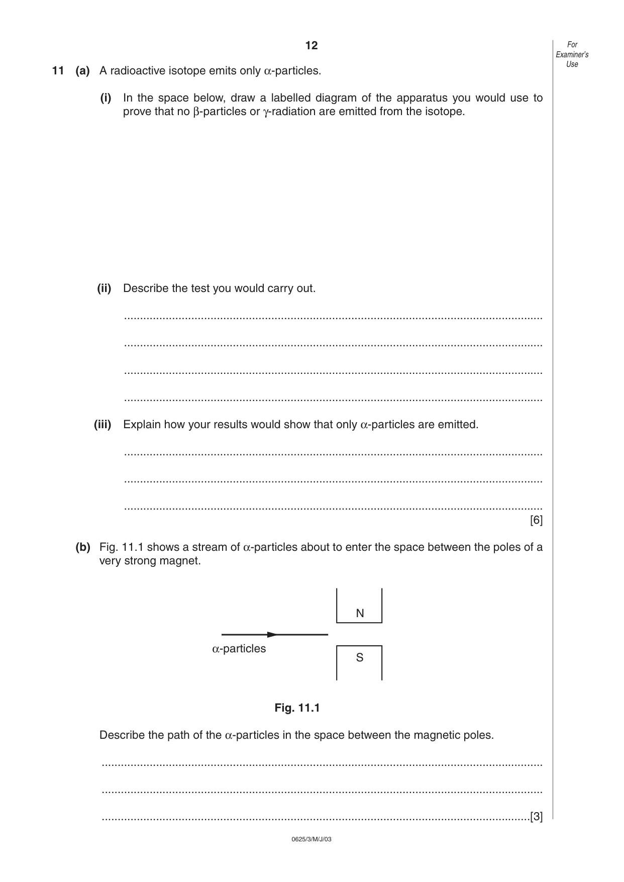 Cambridge IGCSE Physics 0625 2003 May/June Paper 3 · Variant 1 question paper, page 12 of 12