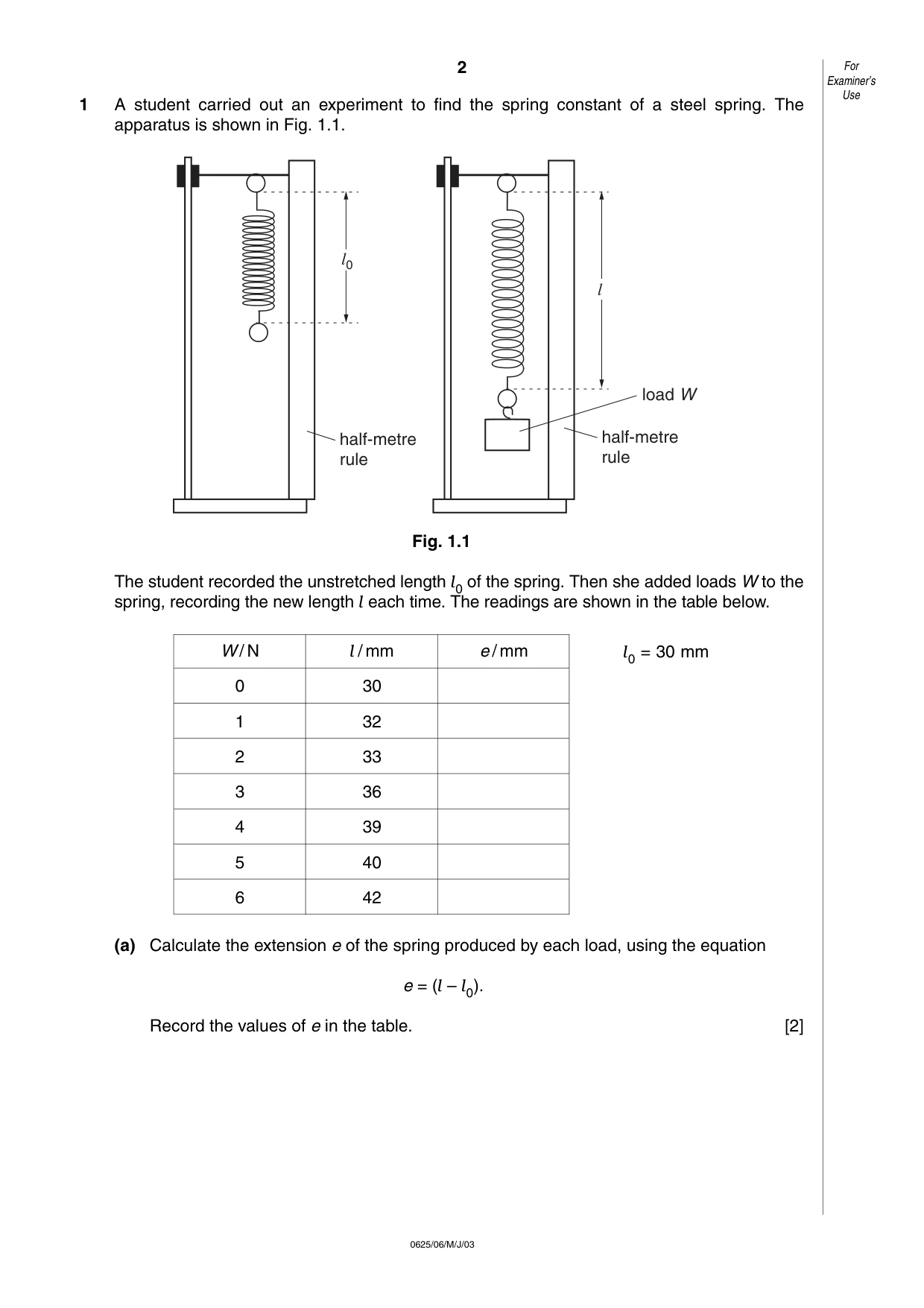 Cambridge IGCSE Physics 0625 2003 May/June Paper 6 · Variant 1 question paper, page 2 of 12