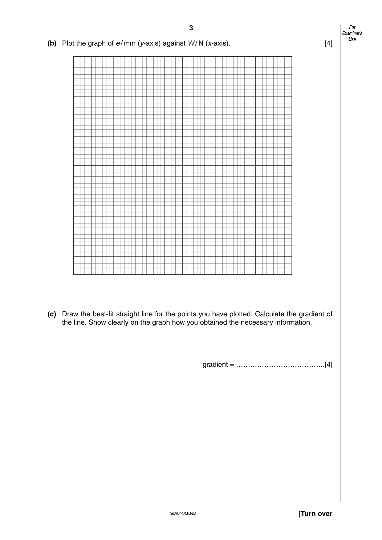 Cambridge IGCSE Physics 0625 2003 May/June Paper 6 · Variant 1 question paper, page 3 of 12