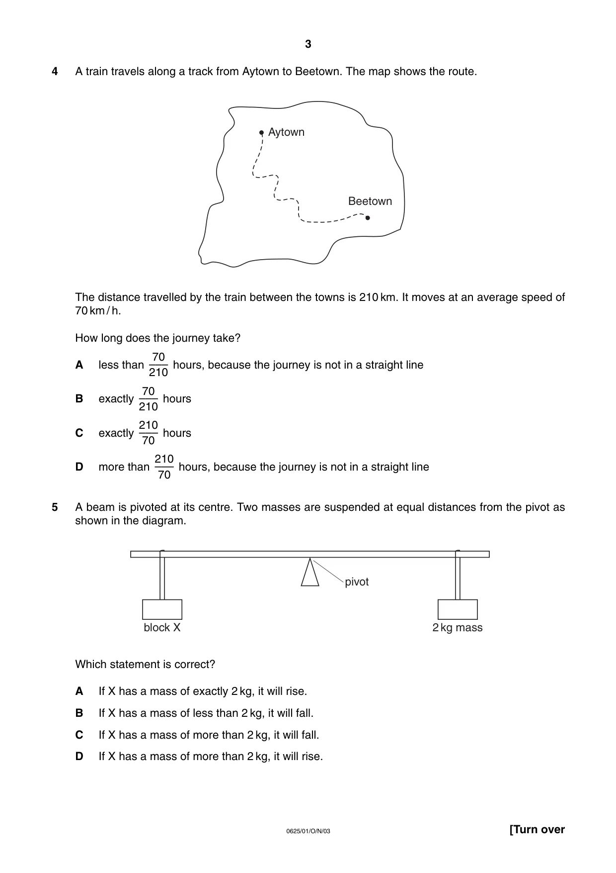 Cambridge IGCSE Physics 0625 2003 Oct/Nov Paper 1 · Variant 1 question paper, page 3 of 20