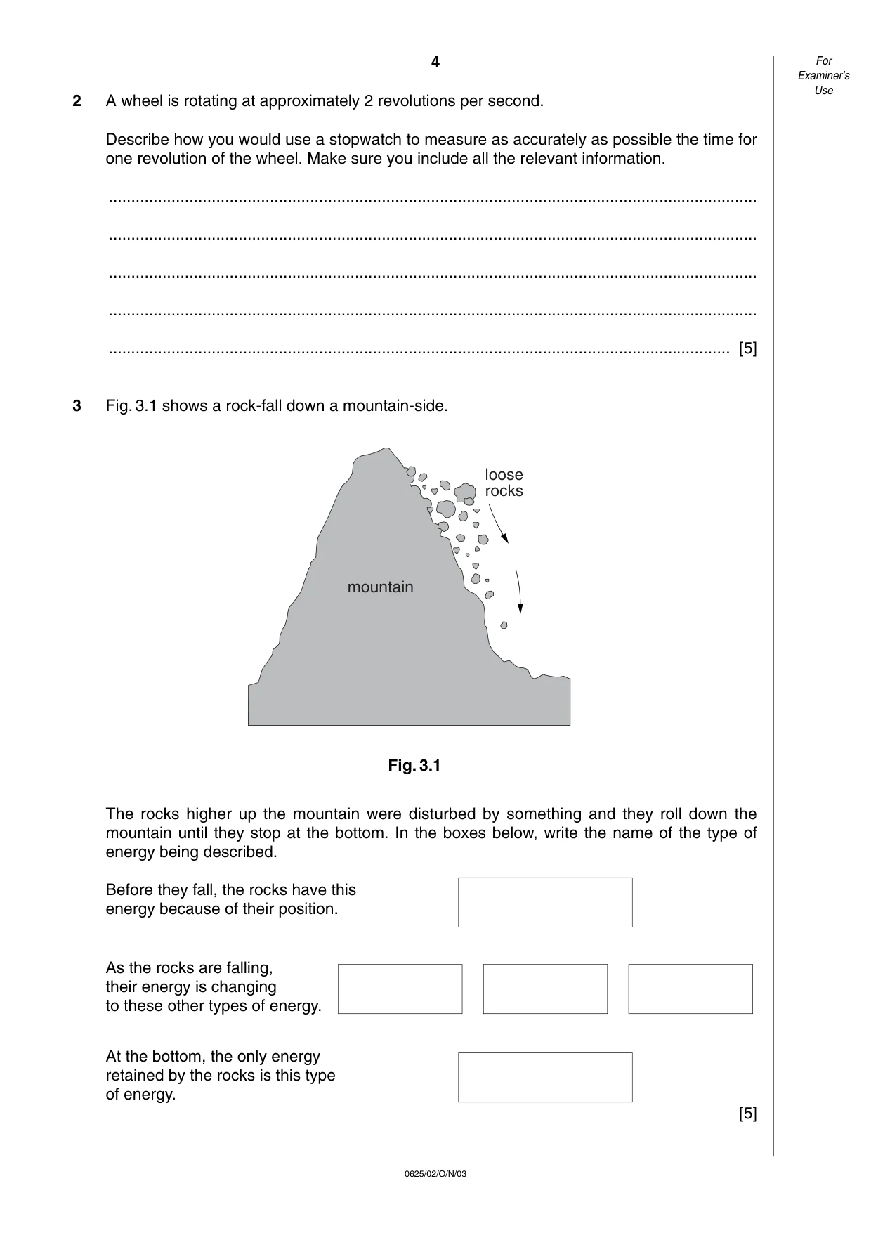 Cambridge IGCSE Physics 0625 2003 Oct/Nov Paper 2 · Variant 1 question paper, page 4 of 16