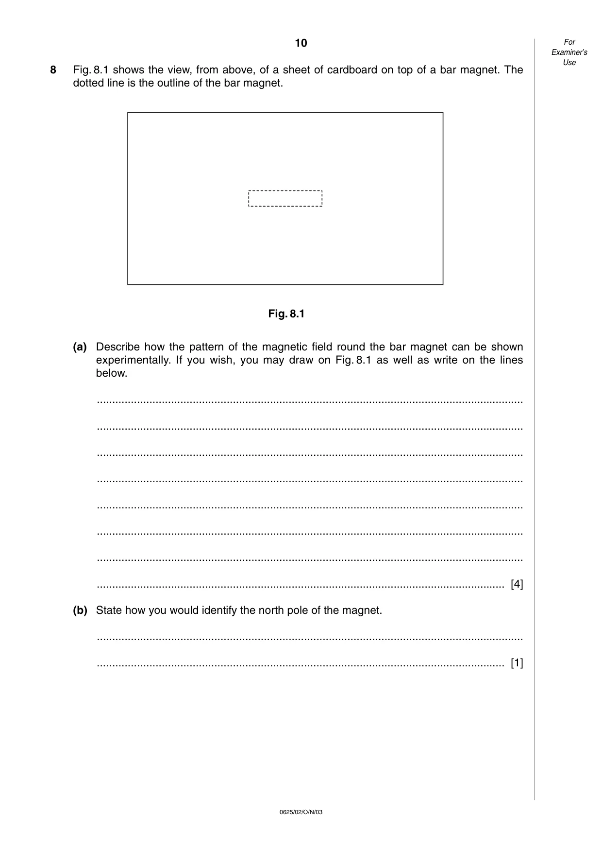 Cambridge IGCSE Physics 0625 2003 Oct/Nov Paper 2 · Variant 1 question paper, page 10 of 16