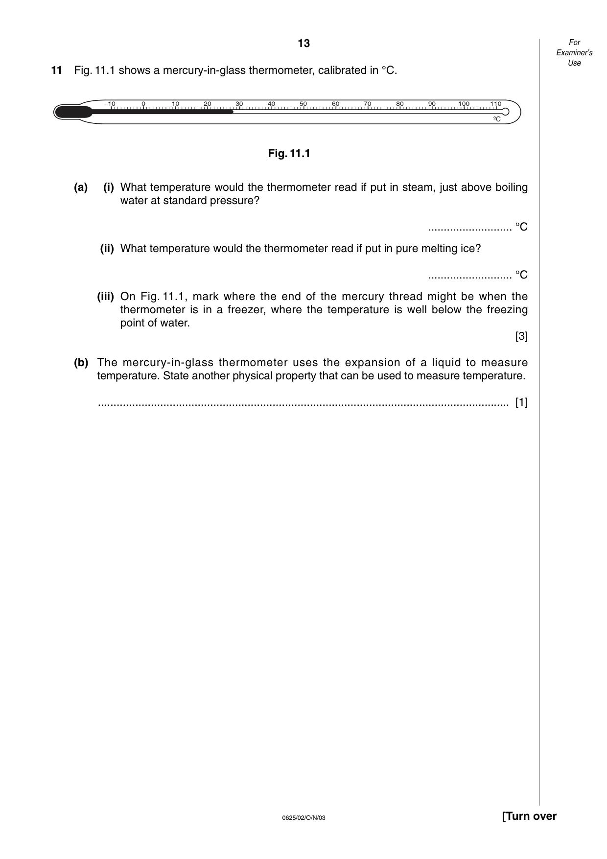 Cambridge IGCSE Physics 0625 2003 Oct/Nov Paper 2 · Variant 1 question paper, page 13 of 16