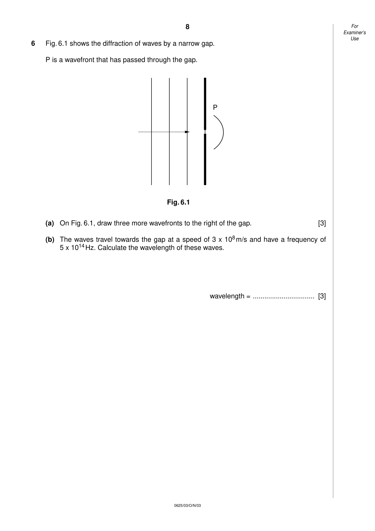 Cambridge IGCSE Physics 0625 2003 Oct/Nov Paper 3 · Variant 1 question paper, page 8 of 16