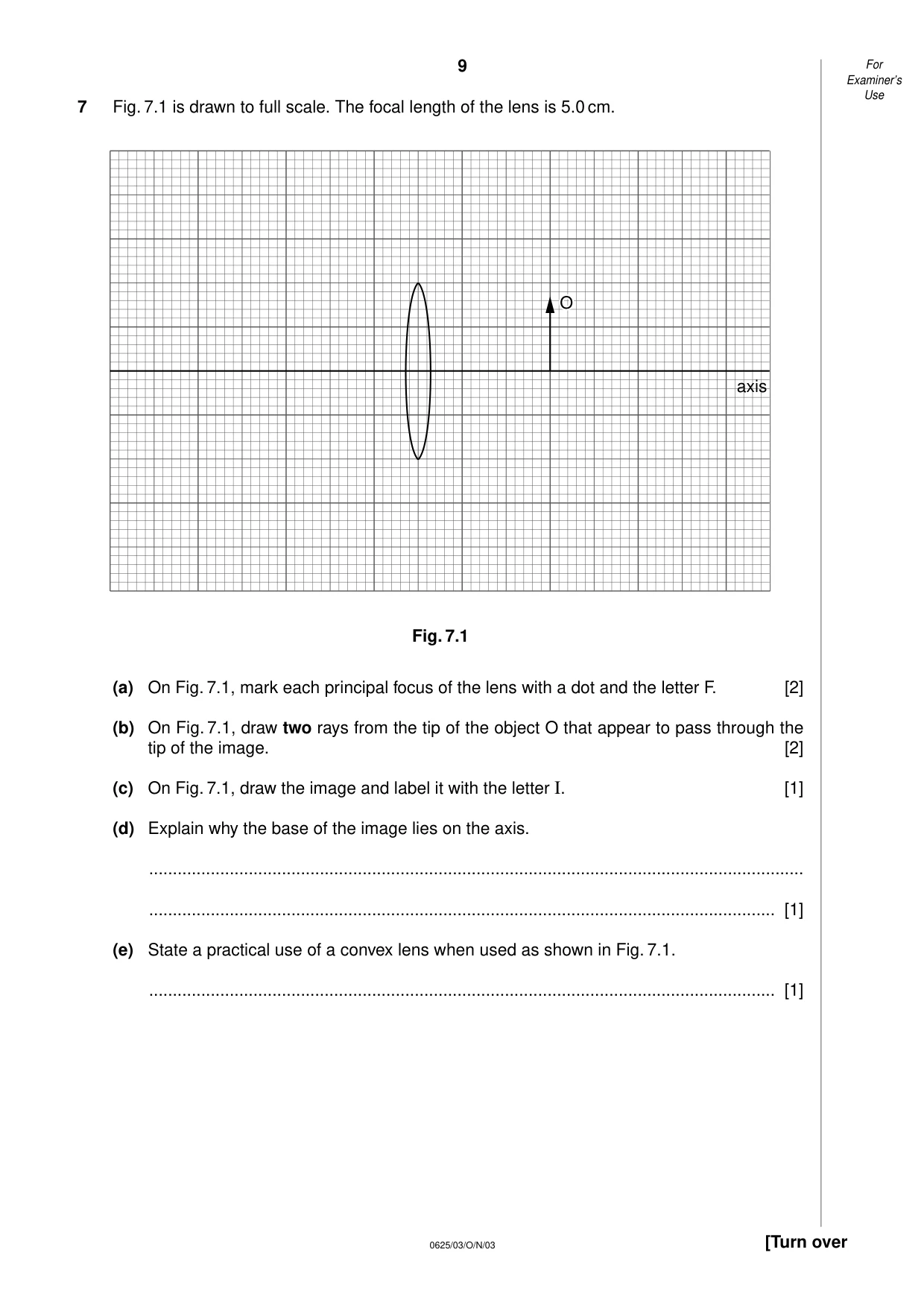 Cambridge IGCSE Physics 0625 2003 Oct/Nov Paper 3 · Variant 1 question paper, page 9 of 16