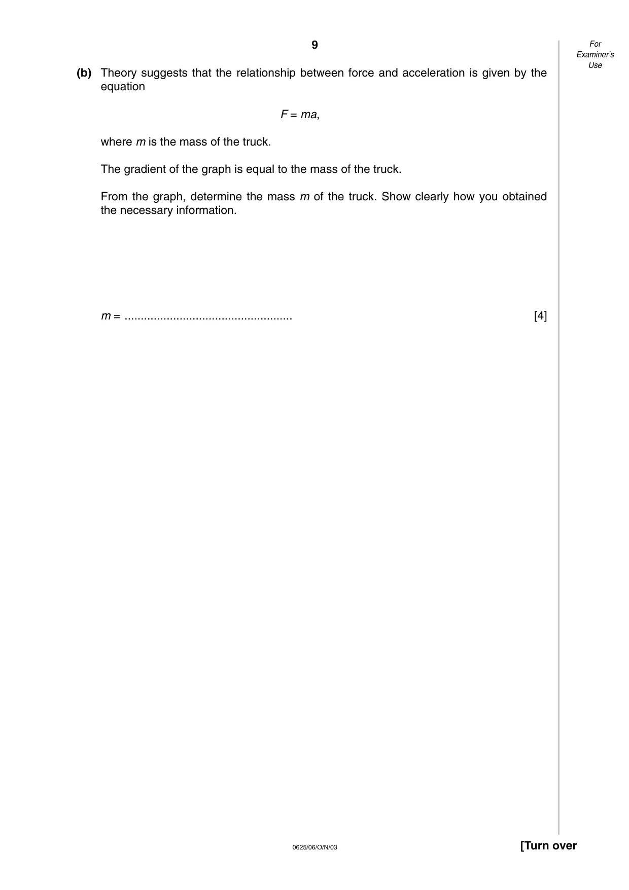 Cambridge IGCSE Physics 0625 2003 Oct/Nov Paper 6 · Variant 1 question paper, page 9 of 12