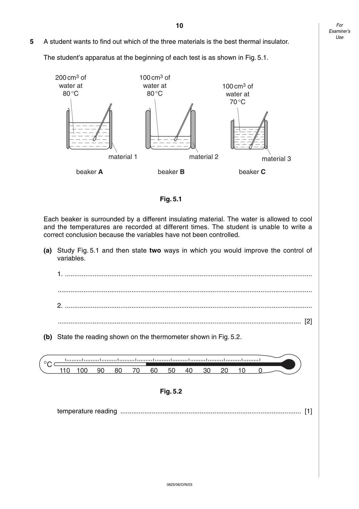 Cambridge IGCSE Physics 0625 2003 Oct/Nov Paper 6 · Variant 1 question paper, page 10 of 12