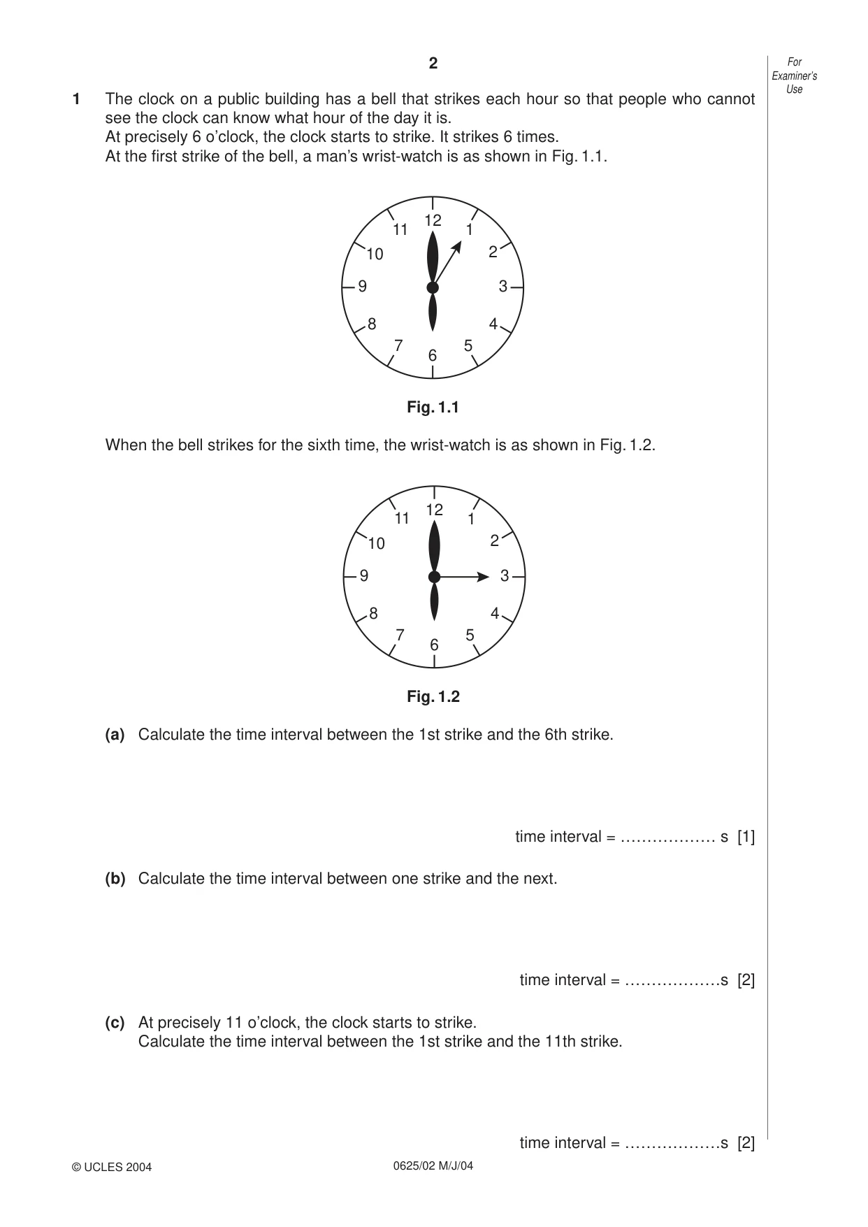 Cambridge IGCSE Physics 0625 2004 May/June Paper 2 · Variant 1 question paper, page 2 of 20