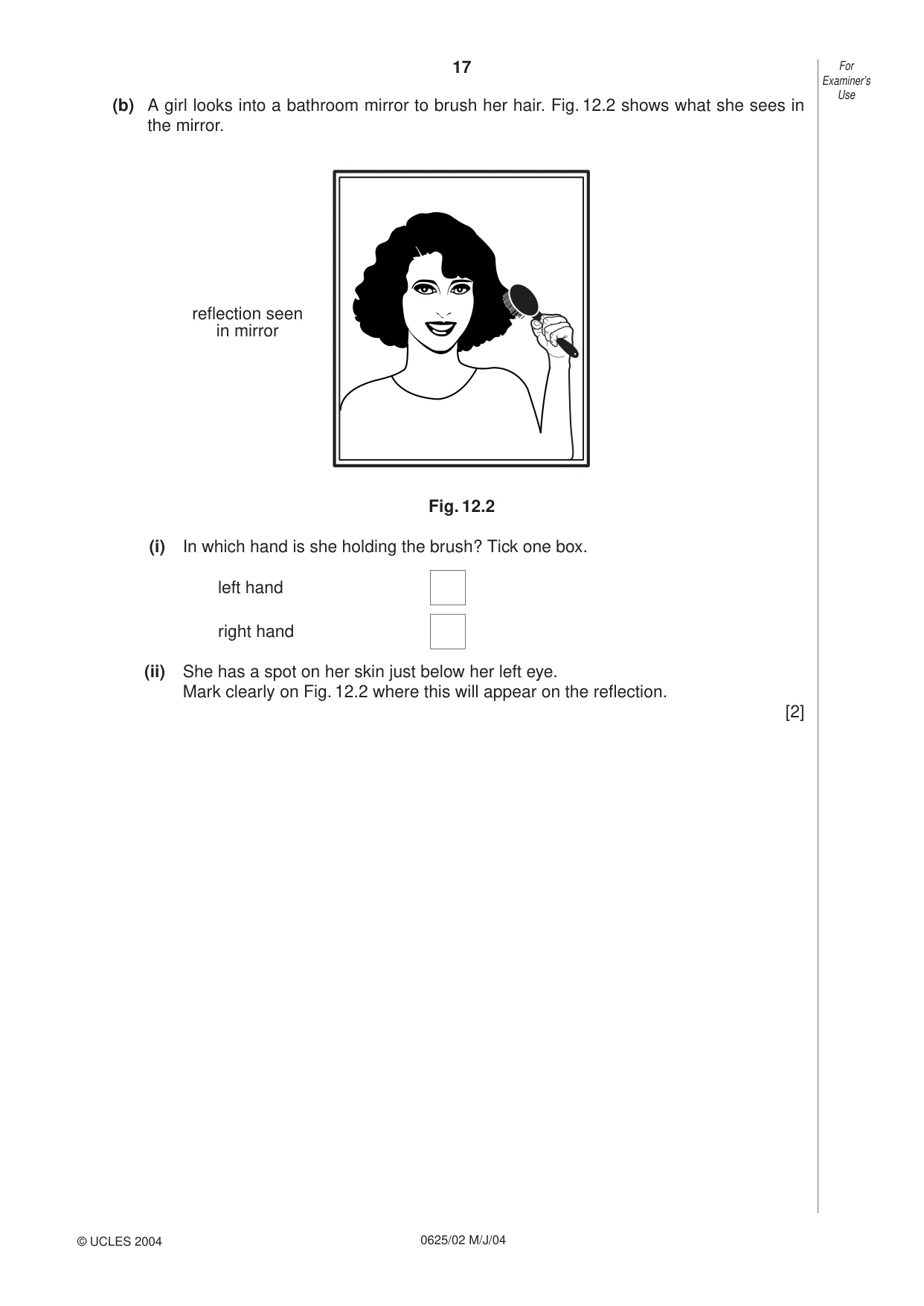 Cambridge IGCSE Physics 0625 2004 May/June Paper 2 · Variant 1 question paper, page 17 of 20