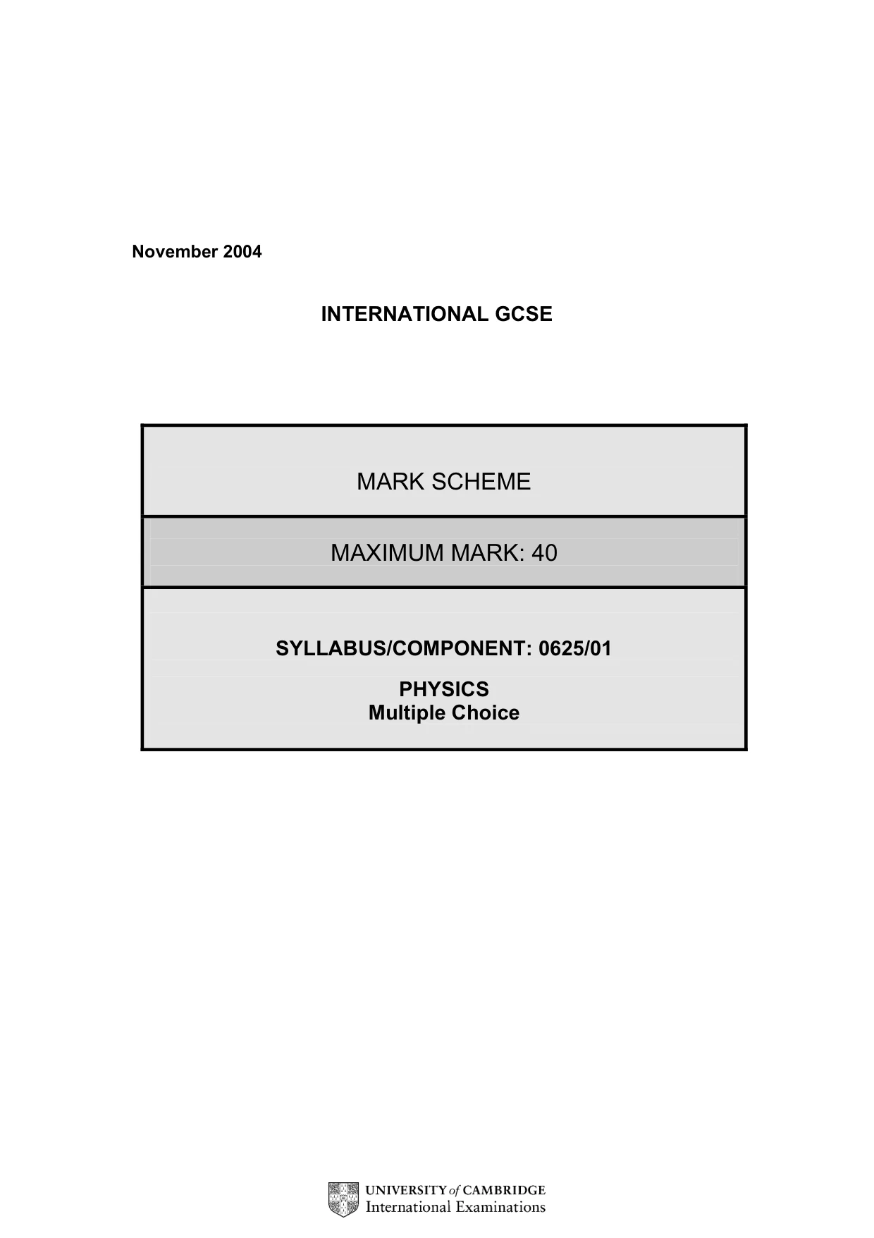 Mark scheme, page 3 of 4